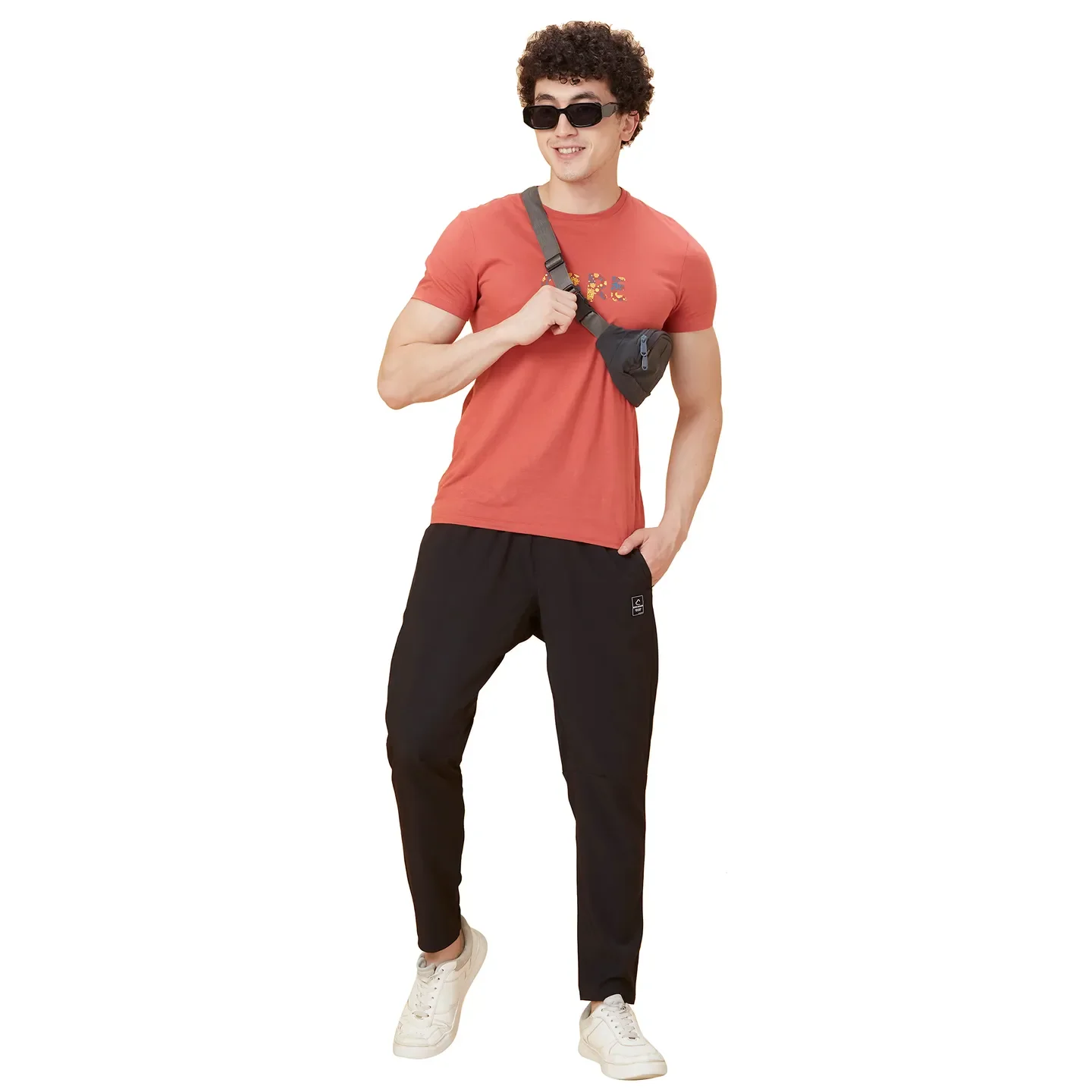 Black Regular Fit Track Pants For Men By Being Human Clothing - Image 6