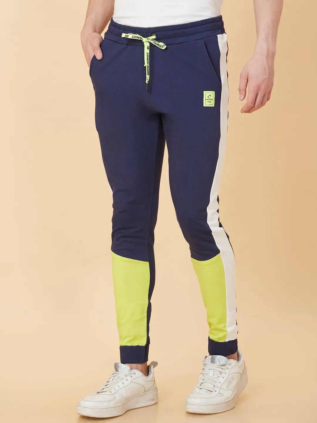 Blue Regular Fit Track Pants For Men By Being Human Clothing - Image 3