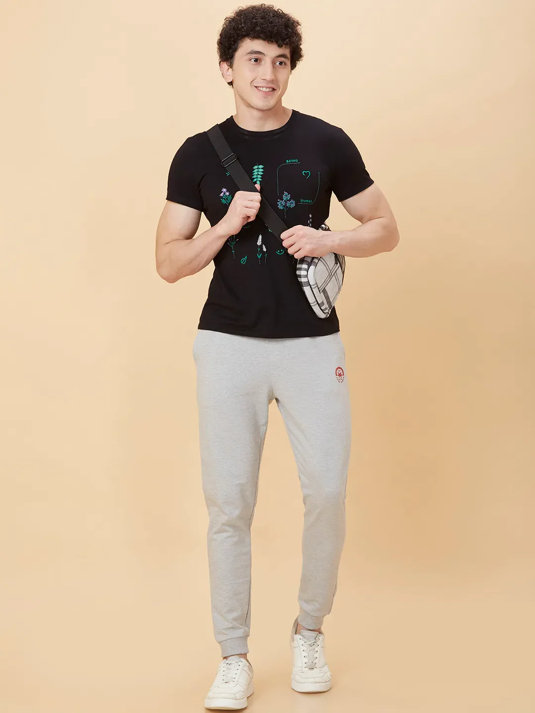 Grey Regular fit Men's Track Pants by Being Human Clothing - Image 6