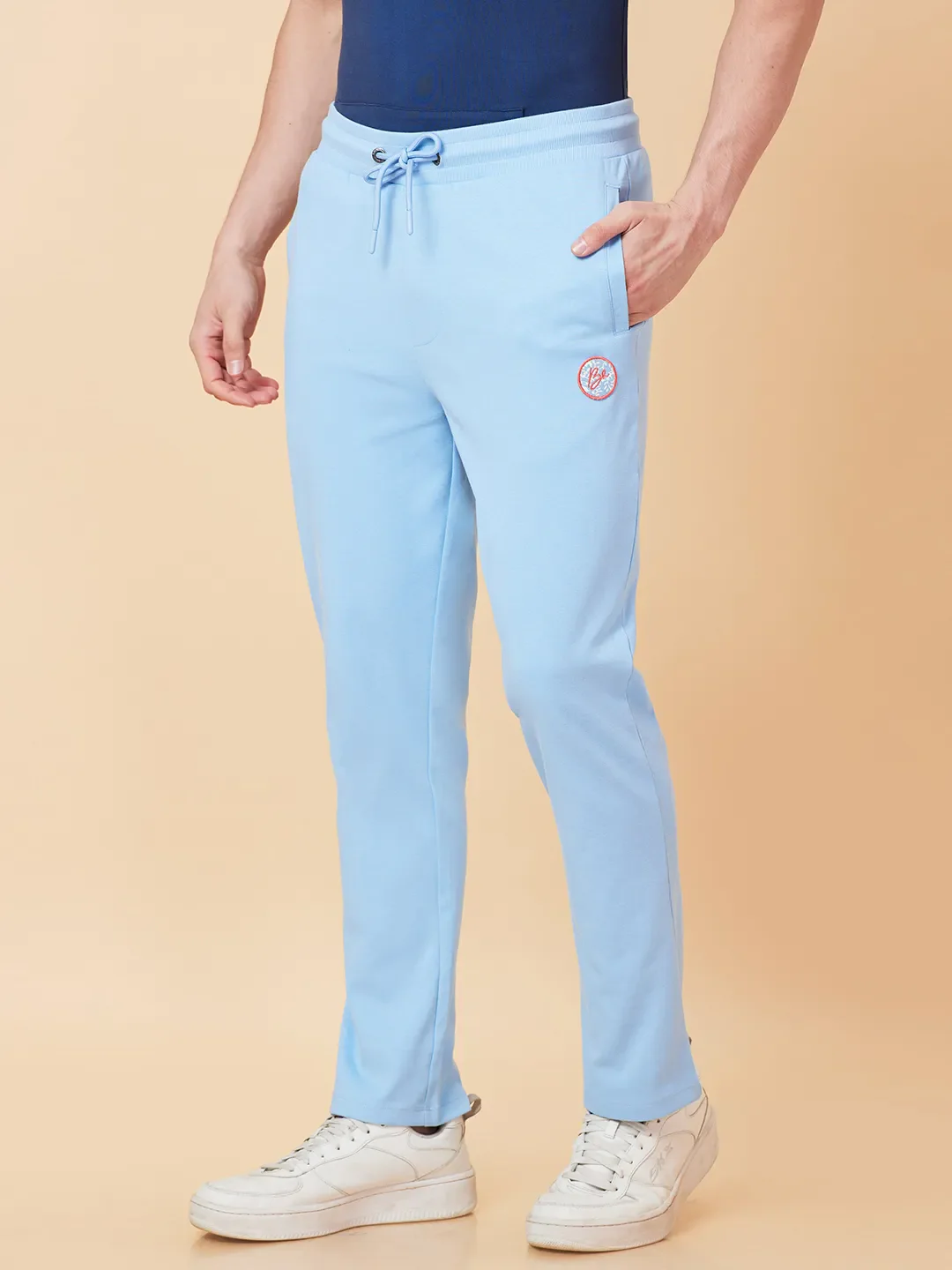 Light Blue Regular Fit Track Pants For Men By Being Human Clothing - Image 4