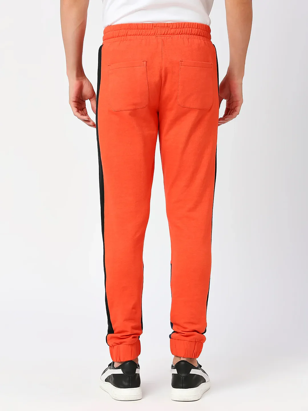Orange Regular Fit Track Pants For Men By Being Human Clothing - Image 2