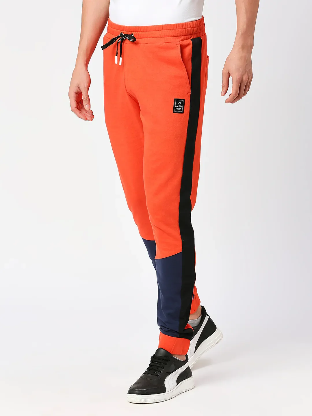 Orange Regular Fit Track Pants For Men By Being Human Clothing - Image 3
