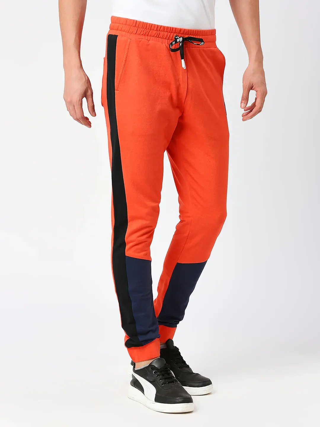 Orange Regular Fit Track Pants For Men By Being Human Clothing - Image 4