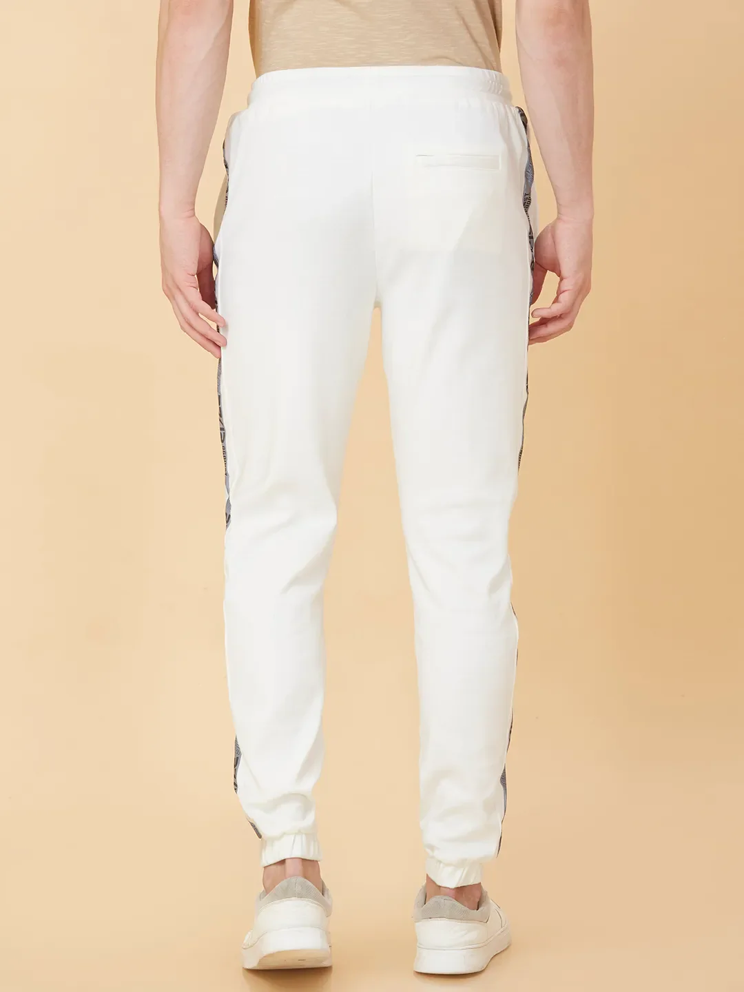 Snow White Regular Fit Track Pants For Men By Being Human Clothing - Image 2
