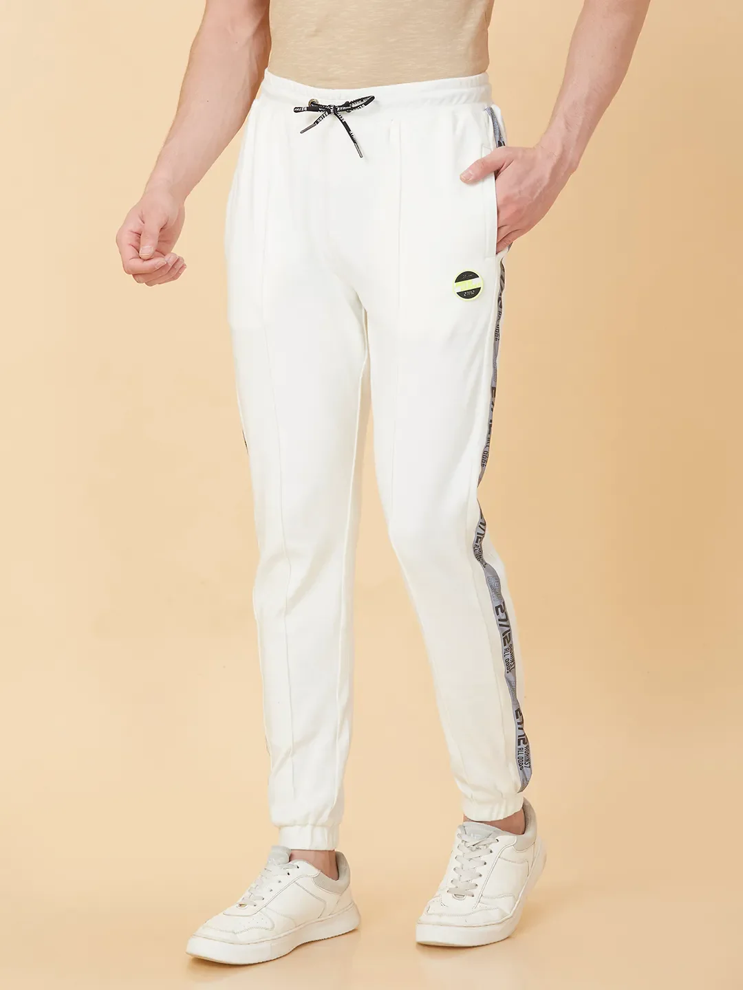 Snow White Regular Fit Track Pants For Men By Being Human Clothing - Image 3