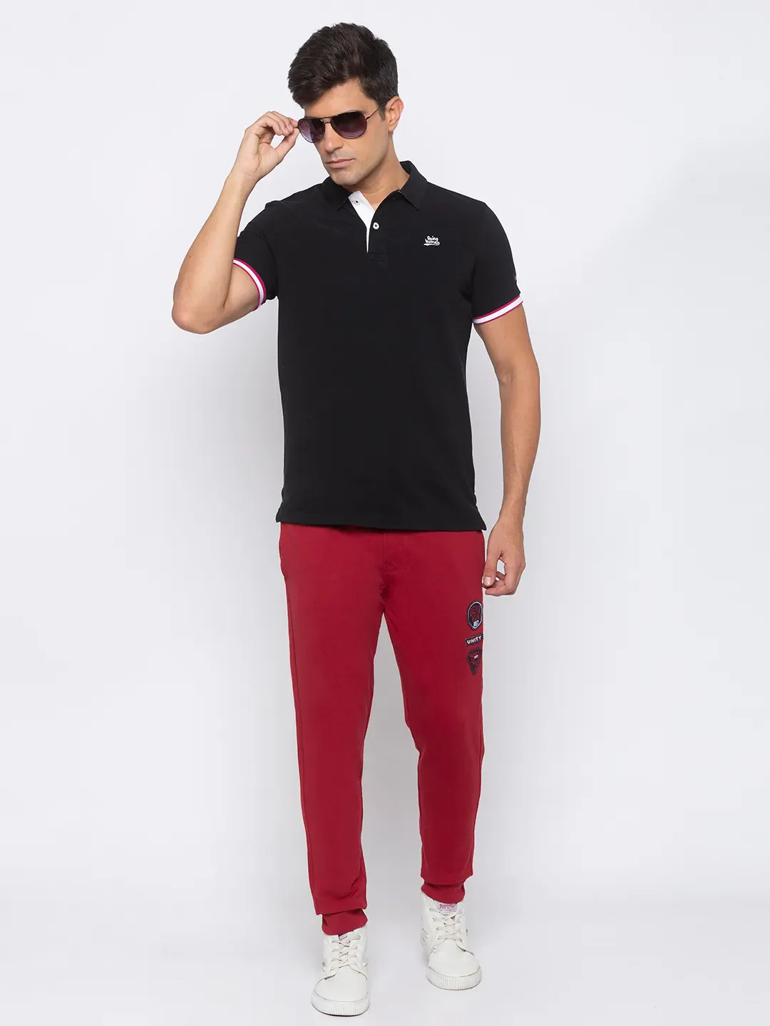 Red Regular Fit Men's Track Pants by Being Human Clothing - Image 5