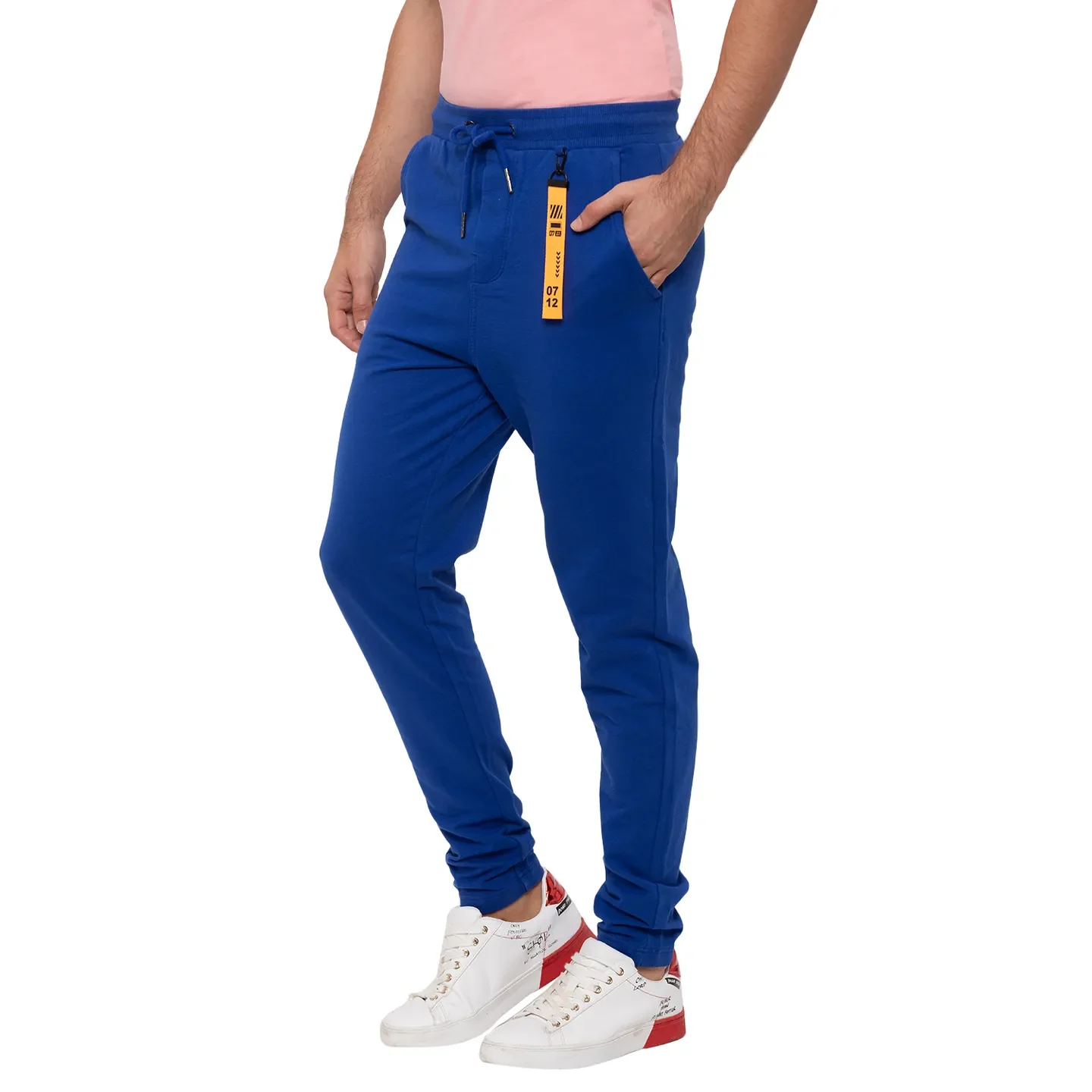 Royal Blue Regular Fit Track Pants For Men By Being Human Clothing - Image 2