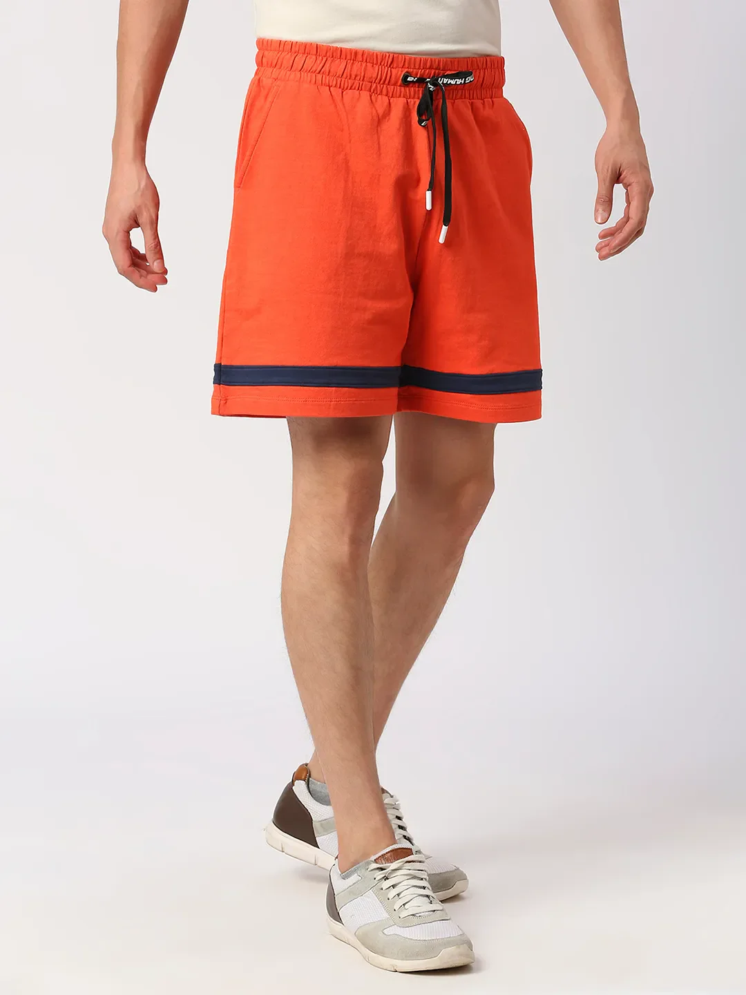 Orange Regular Fit Shorts For Men By Being Human Clothing - Image 3