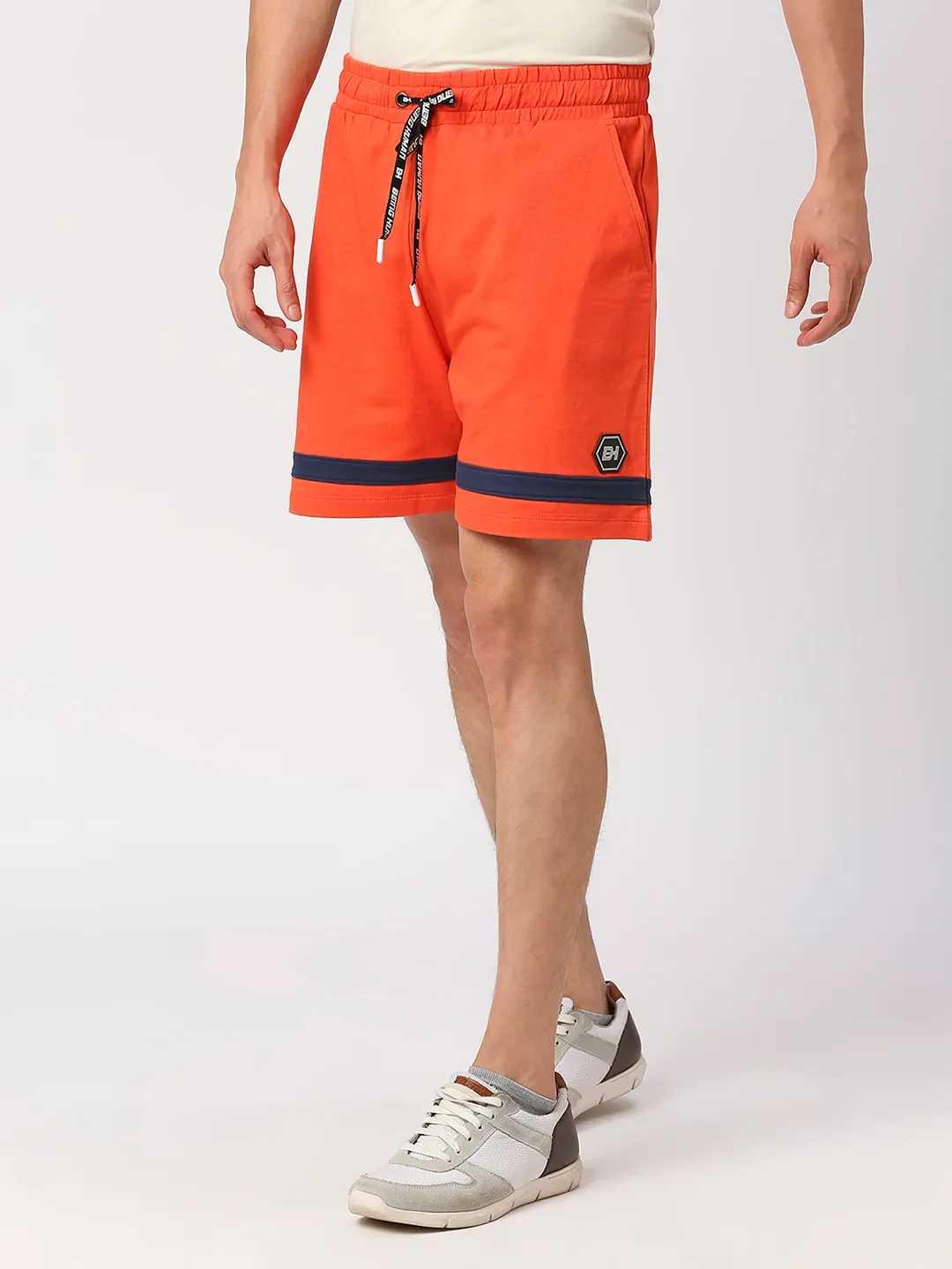 Orange Regular Fit Shorts For Men By Being Human Clothing - Image 4
