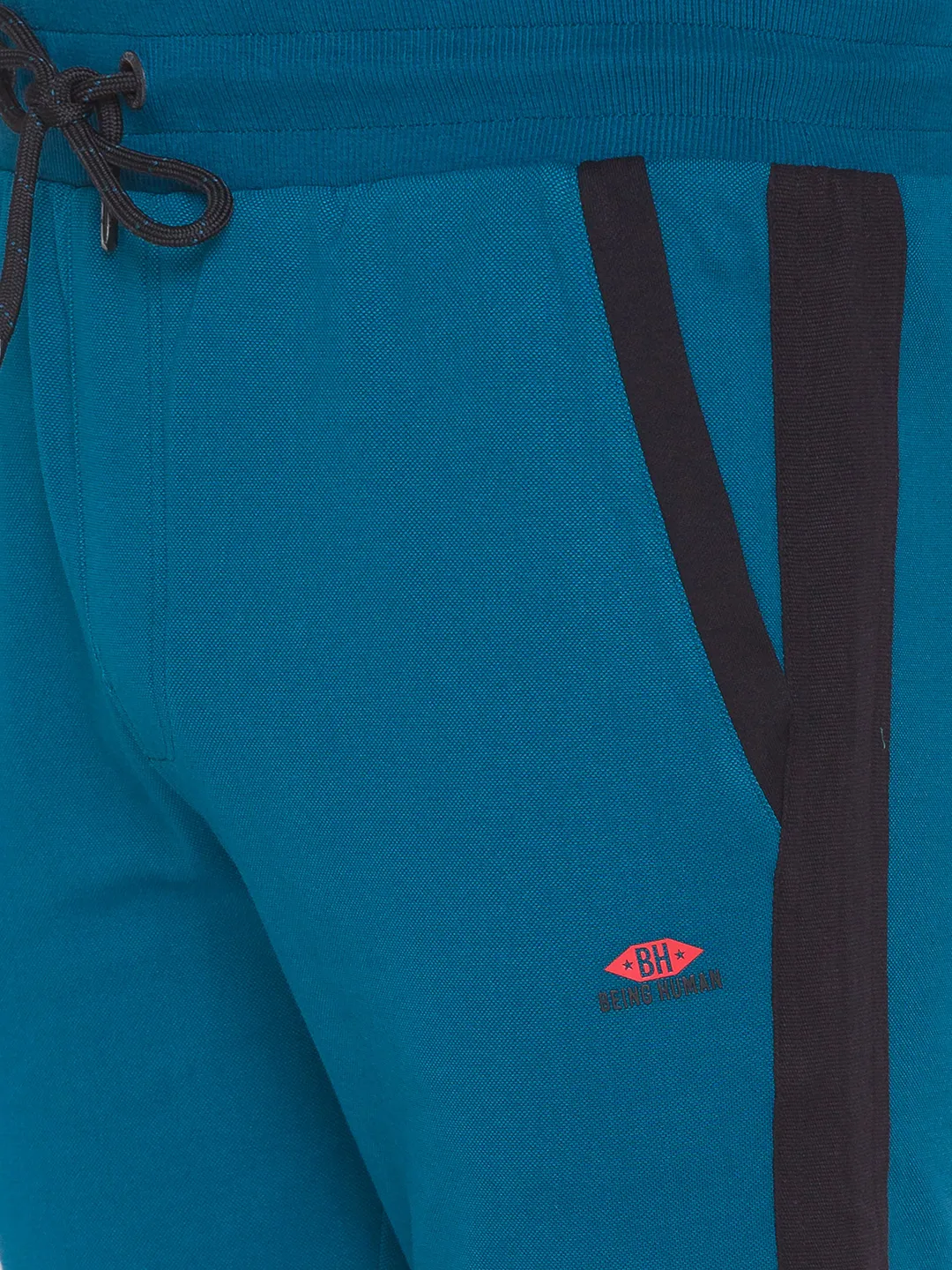 Teal Regular Fit Track Pants For Men By Being Human Clothing - Image 5