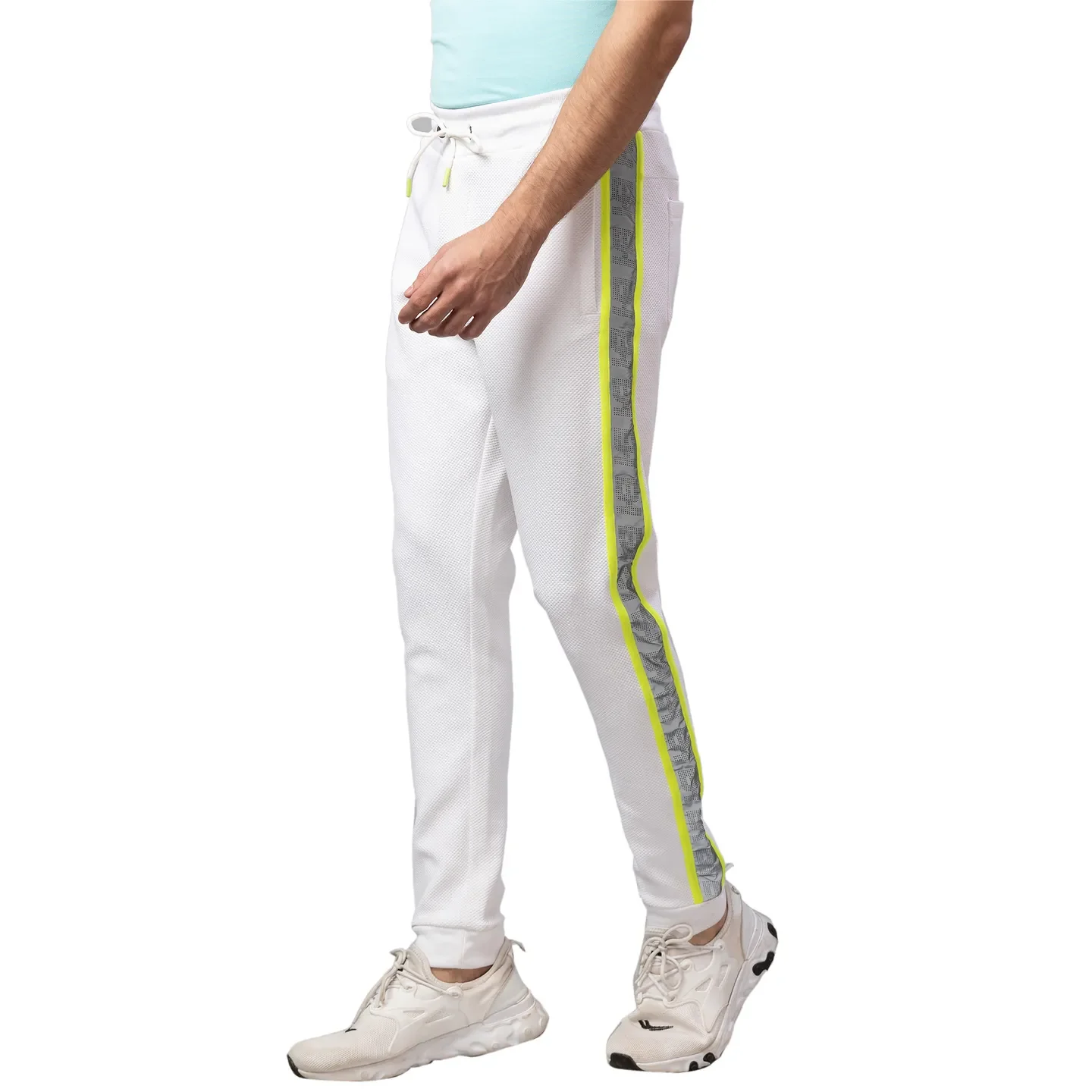 White Regular Fit Men's Track Pants by Being Human Clothing - Image 4