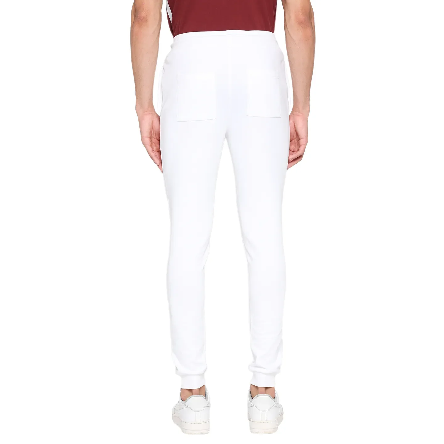 White Regular Fit Track Pants For Men By Being Human Clothing - Image 4