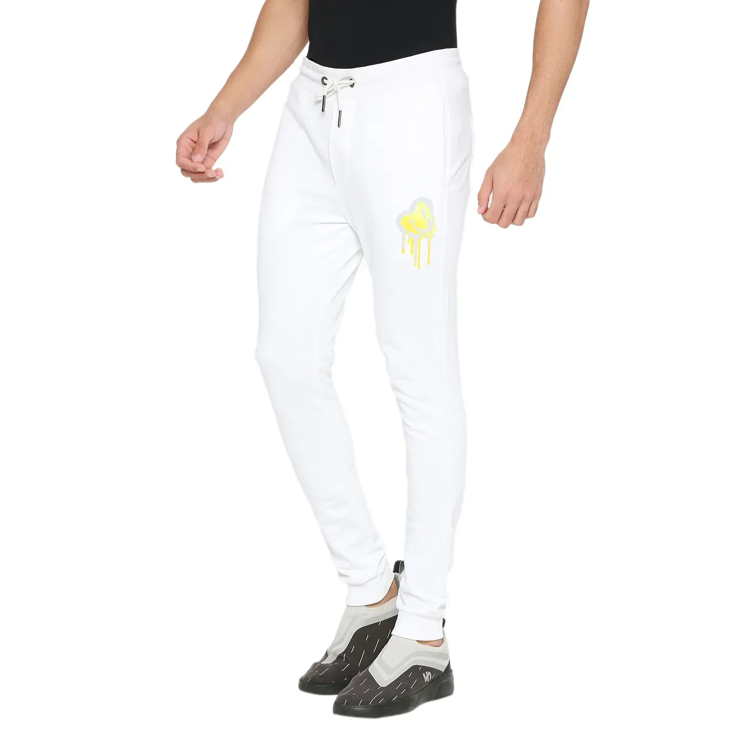 White Regular Fit Track Pants For Men By Being Human Clothing - Image 2