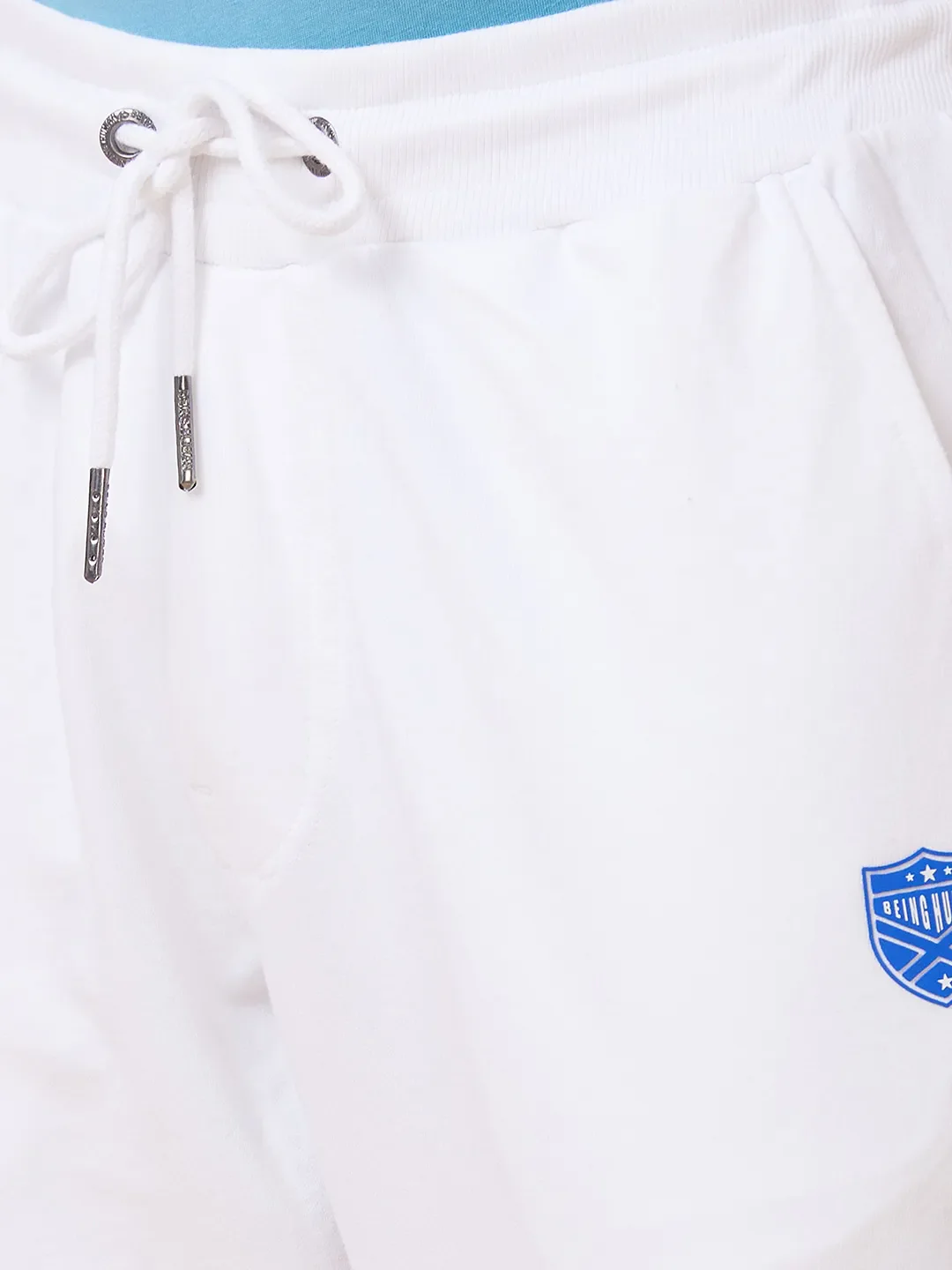 White Regular Fit Track Pants For Men By Being Human Clothing - Image 4