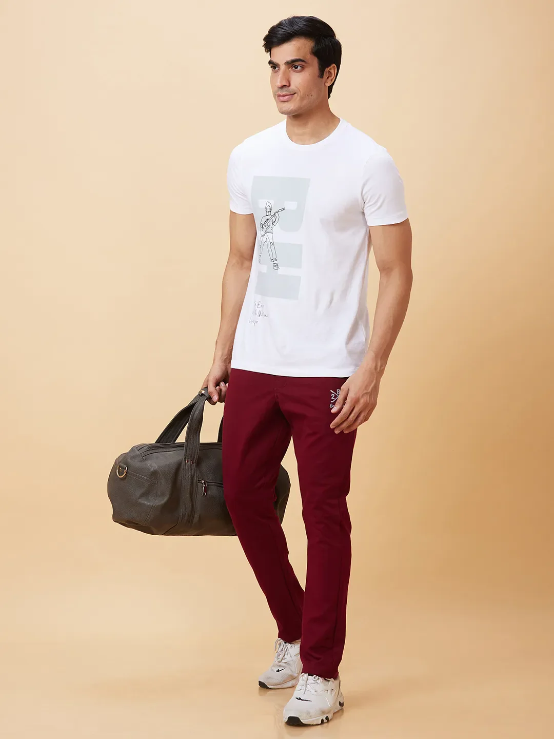 Red Regular Fit Men's Track Pants by Being Human Clothing - Image 5