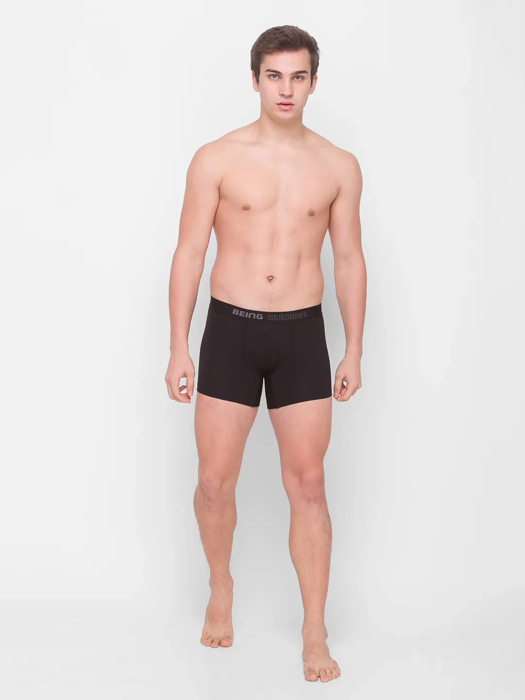 Black Regular Fit Cotton Trunk by Being Human Clothing - Image 5
