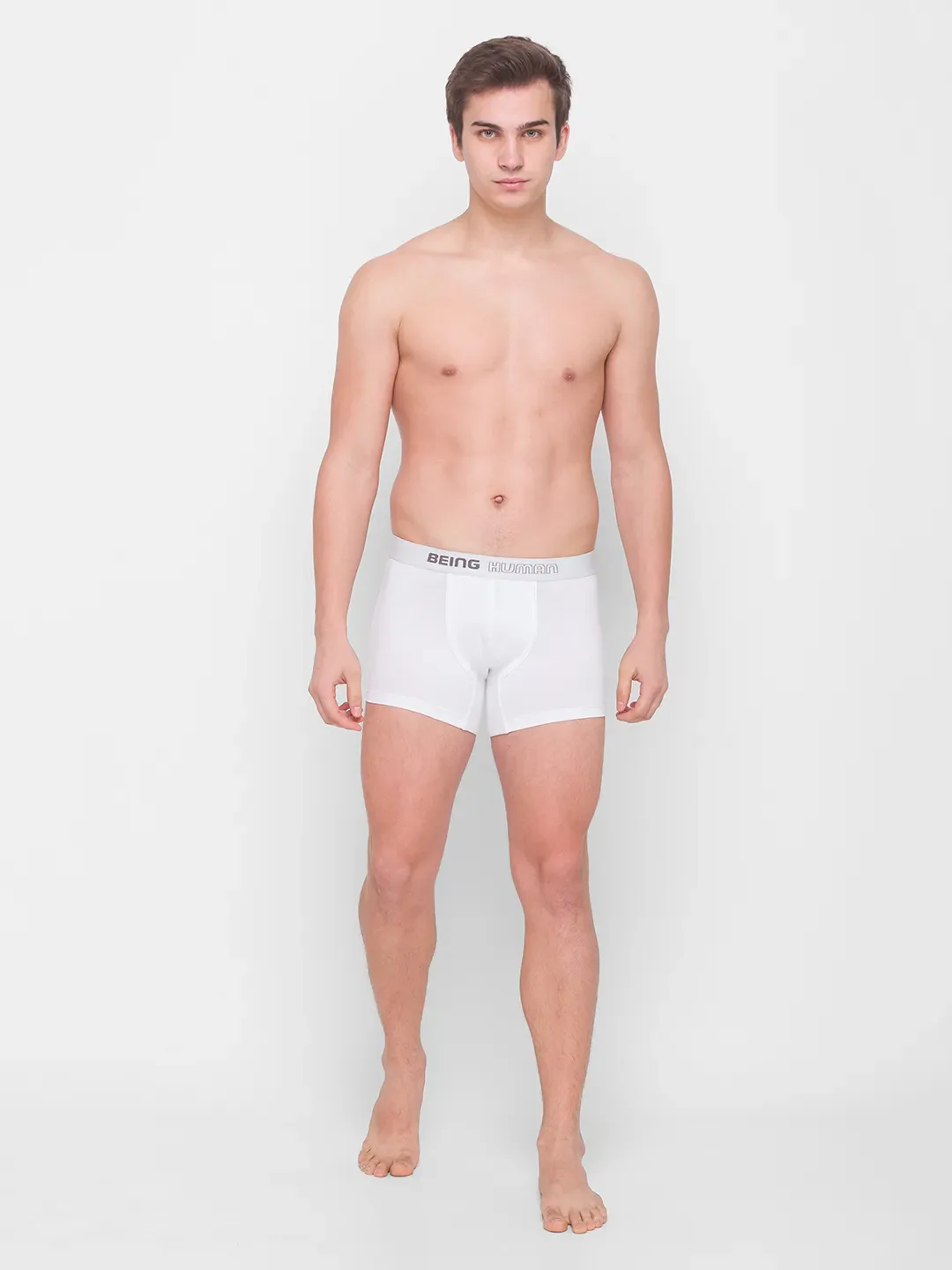 White Regular Fit Cotton Trunk by Being Human Clothing - Image 4