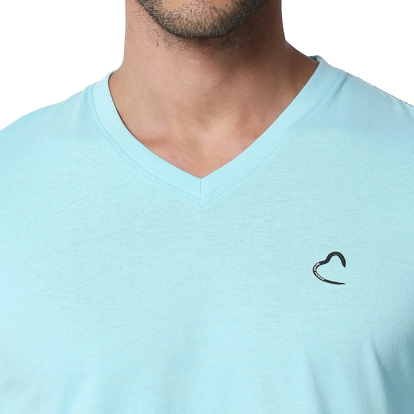 Blue Regular Fit Men's Short Sleeves T-Shirt by Being Human Clothing - Image 4