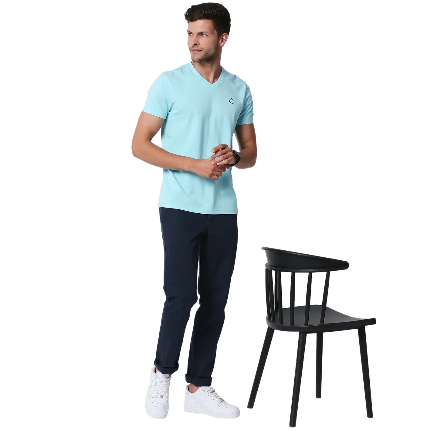 Blue Regular Fit Men's Short Sleeves T-Shirt by Being Human Clothing - Image 5