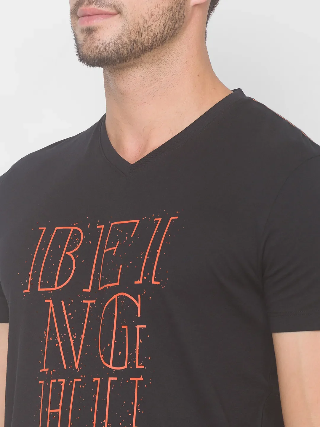 Black Regular Fit Men's Short Sleeves T-Shirt by Being Human Clothing - Image 4