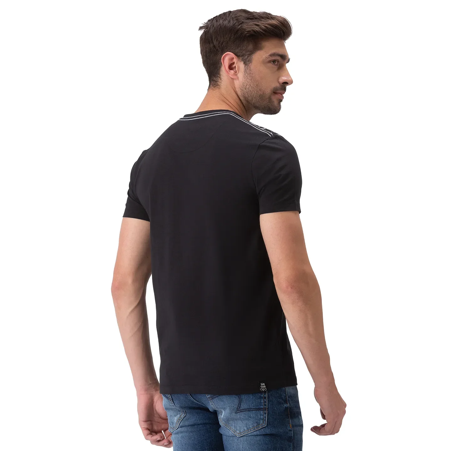 Black Regular Fit Men's Short Sleeves T-Shirt by Being Human Clothing - Image 3