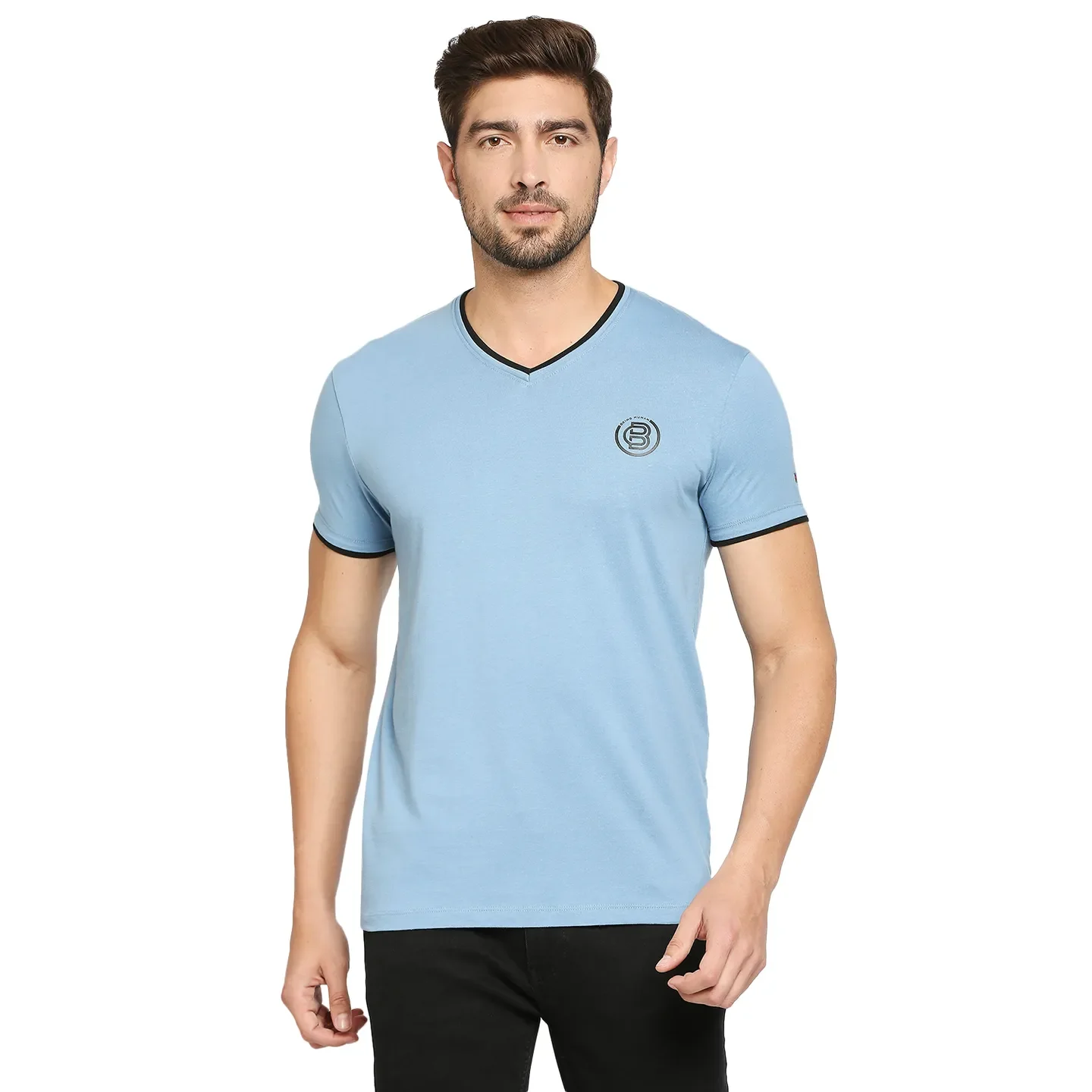 Blue Regular Fit Men's Short Sleeves T-Shirt by Being Human Clothing