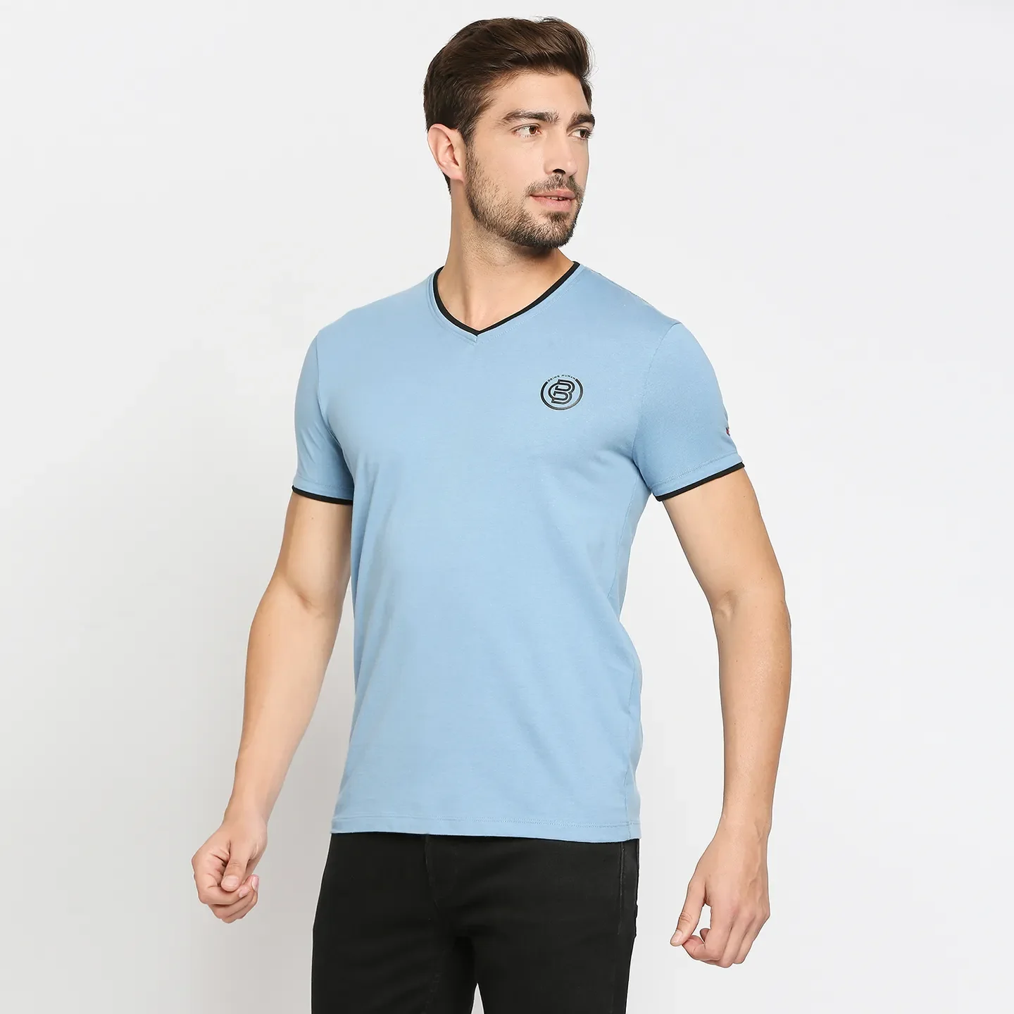 Blue Regular Fit Men's Short Sleeves T-Shirt by Being Human Clothing - Image 2