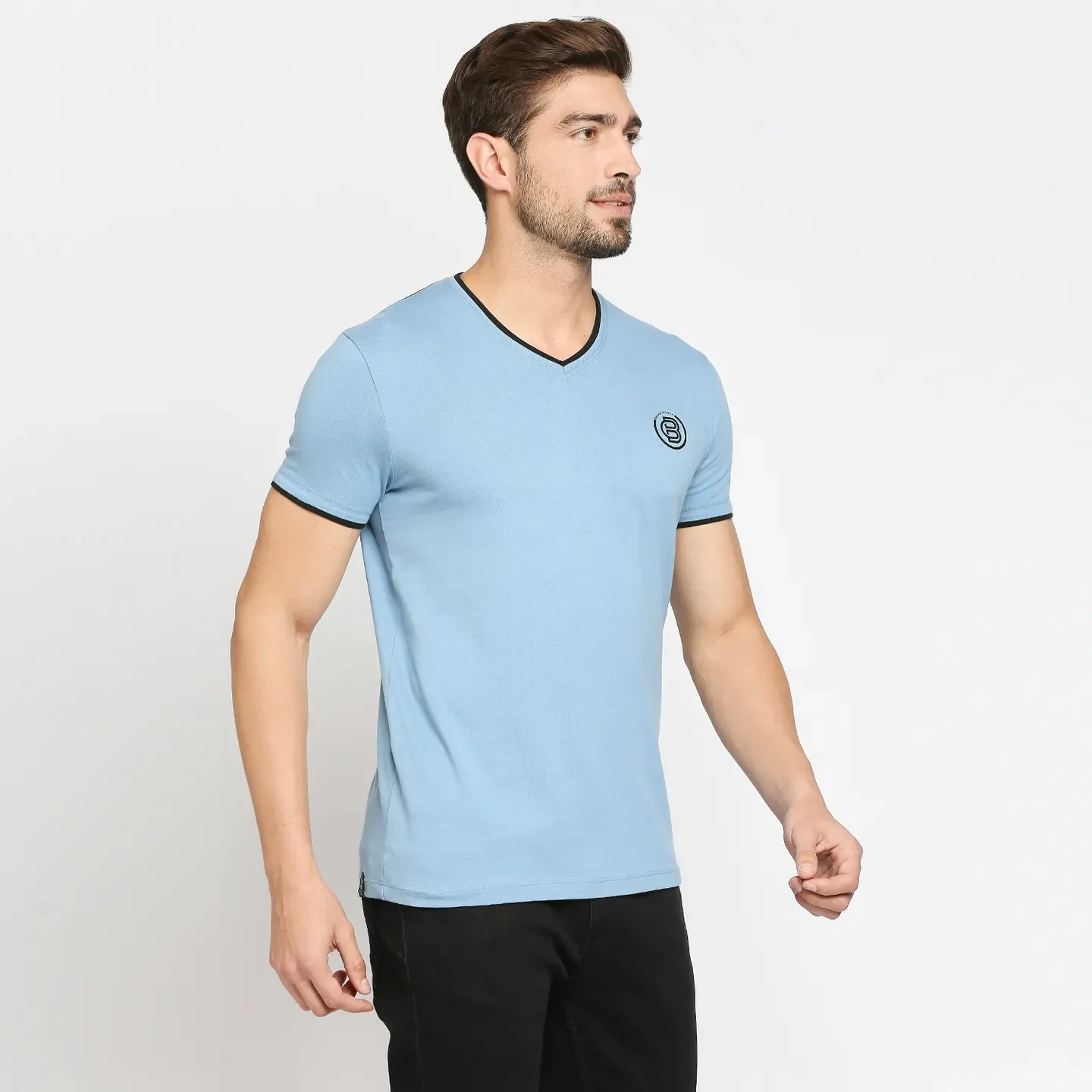 Blue Regular Fit Men's Short Sleeves T-Shirt by Being Human Clothing - Image 3