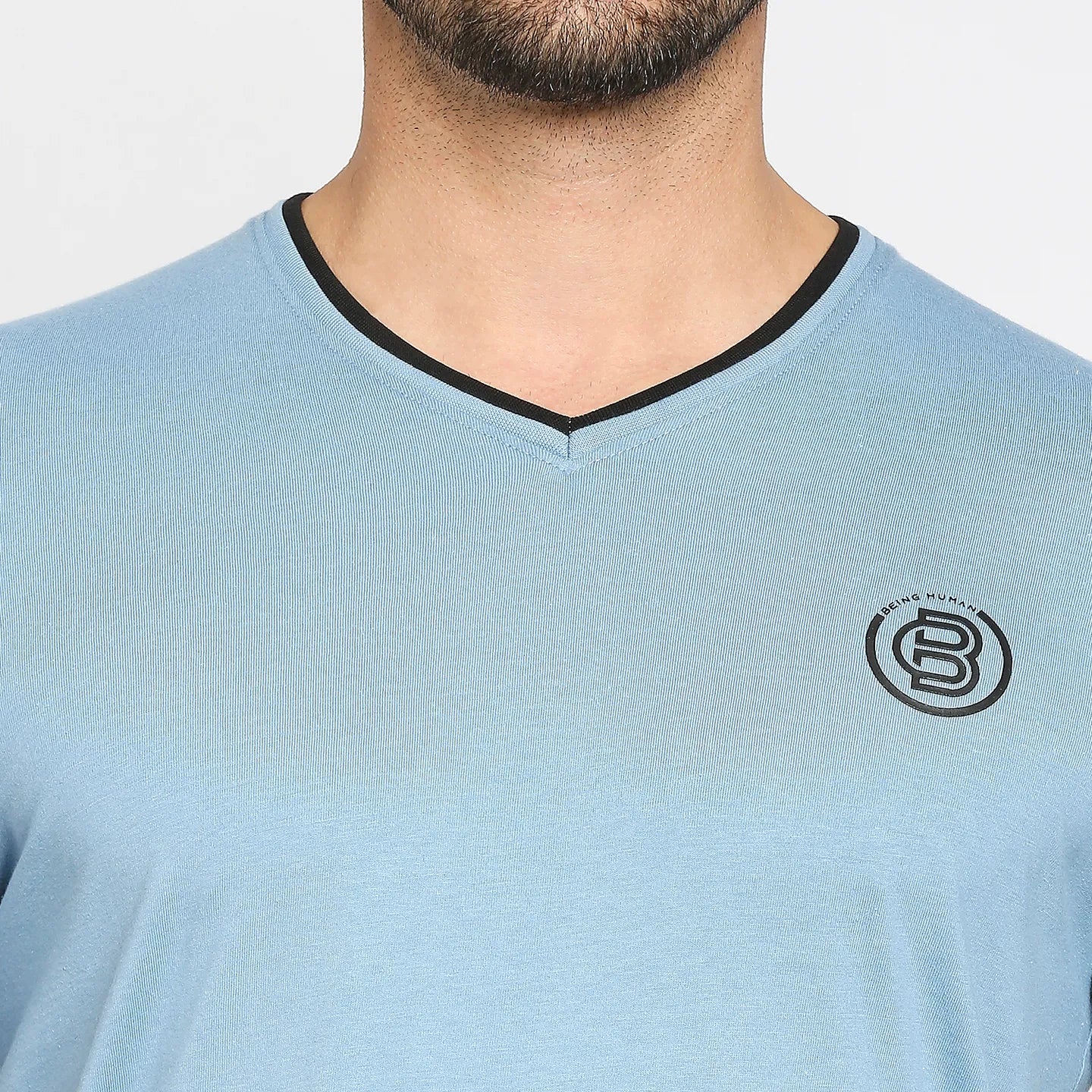 Blue Regular Fit Men's Short Sleeves T-Shirt by Being Human Clothing - Image 5