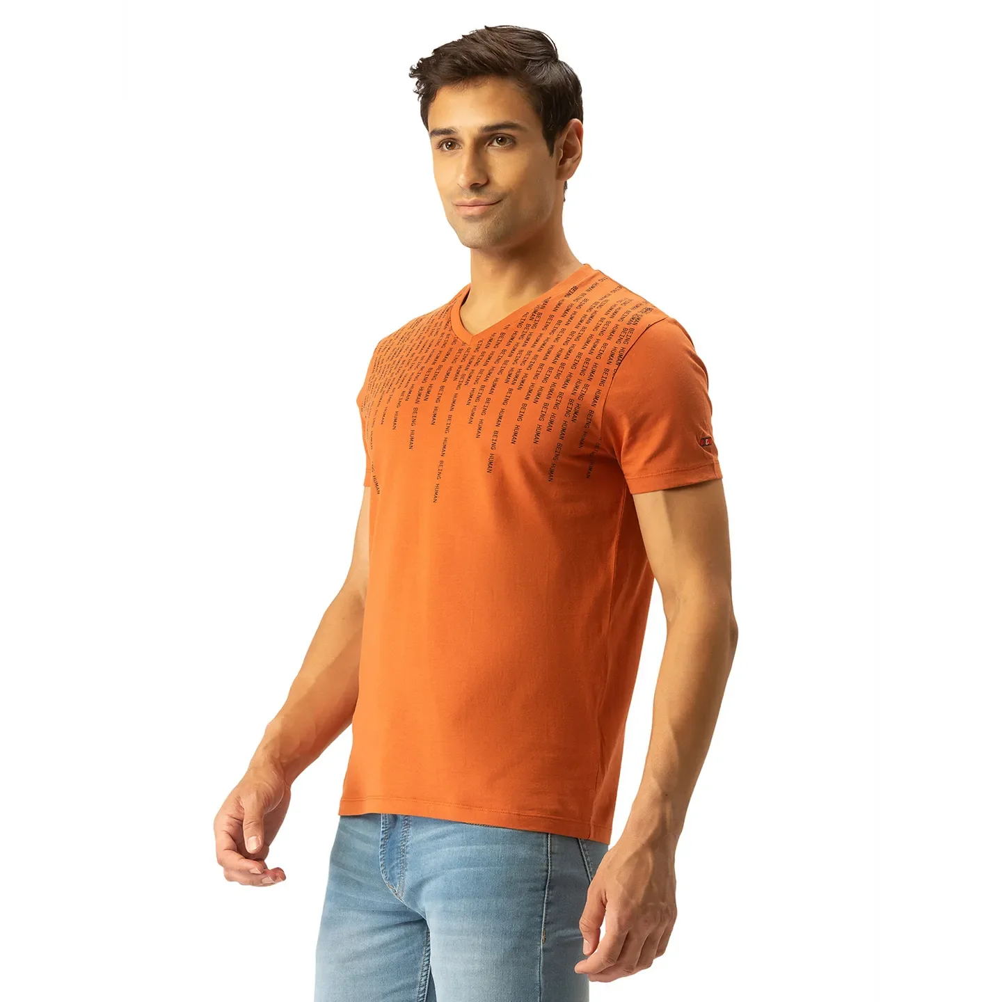 Brown Regular Fit Men's Short Sleeves T-Shirt by Being Human Clothing - Image 2