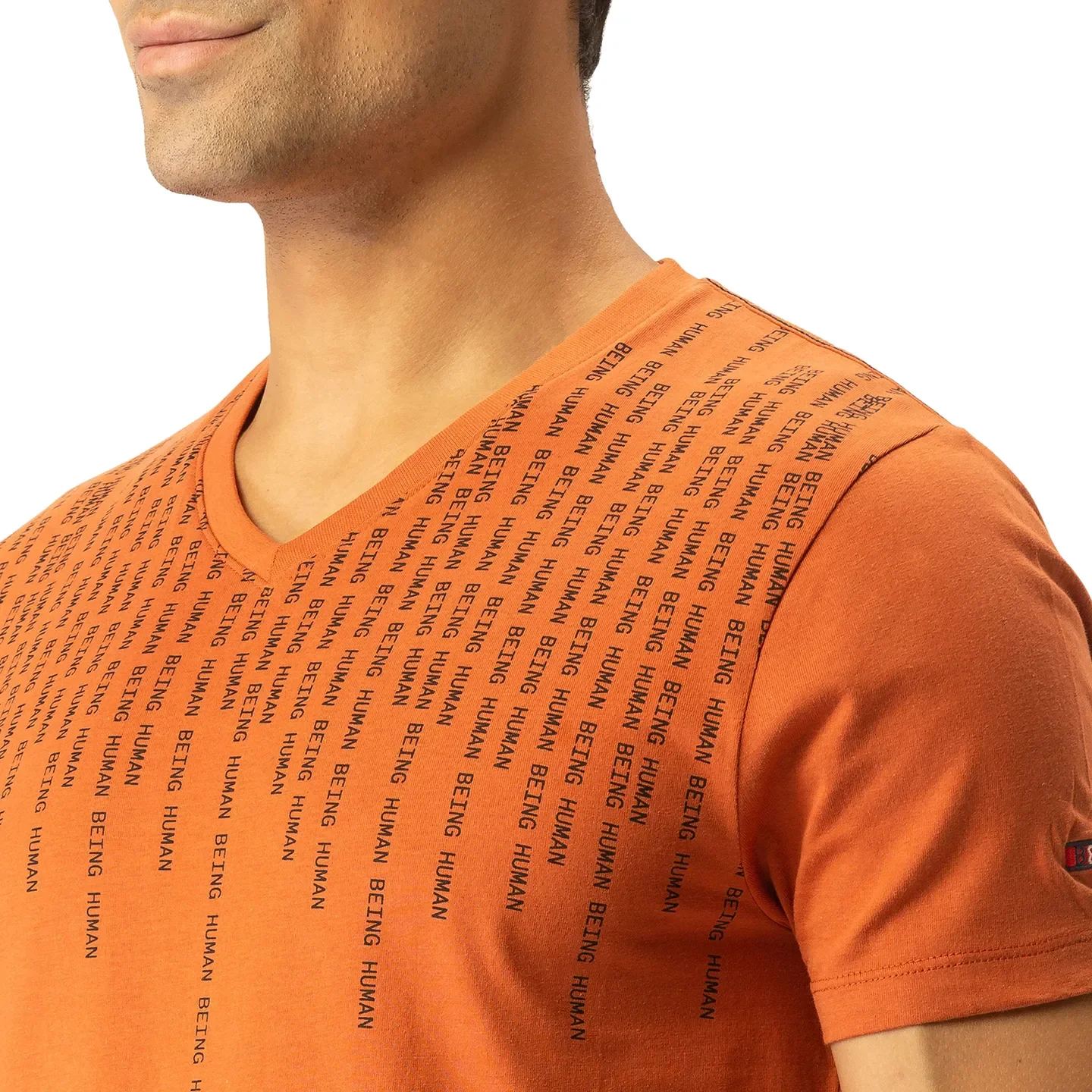 Brown Regular Fit Men's Short Sleeves T-Shirt by Being Human Clothing - Image 4