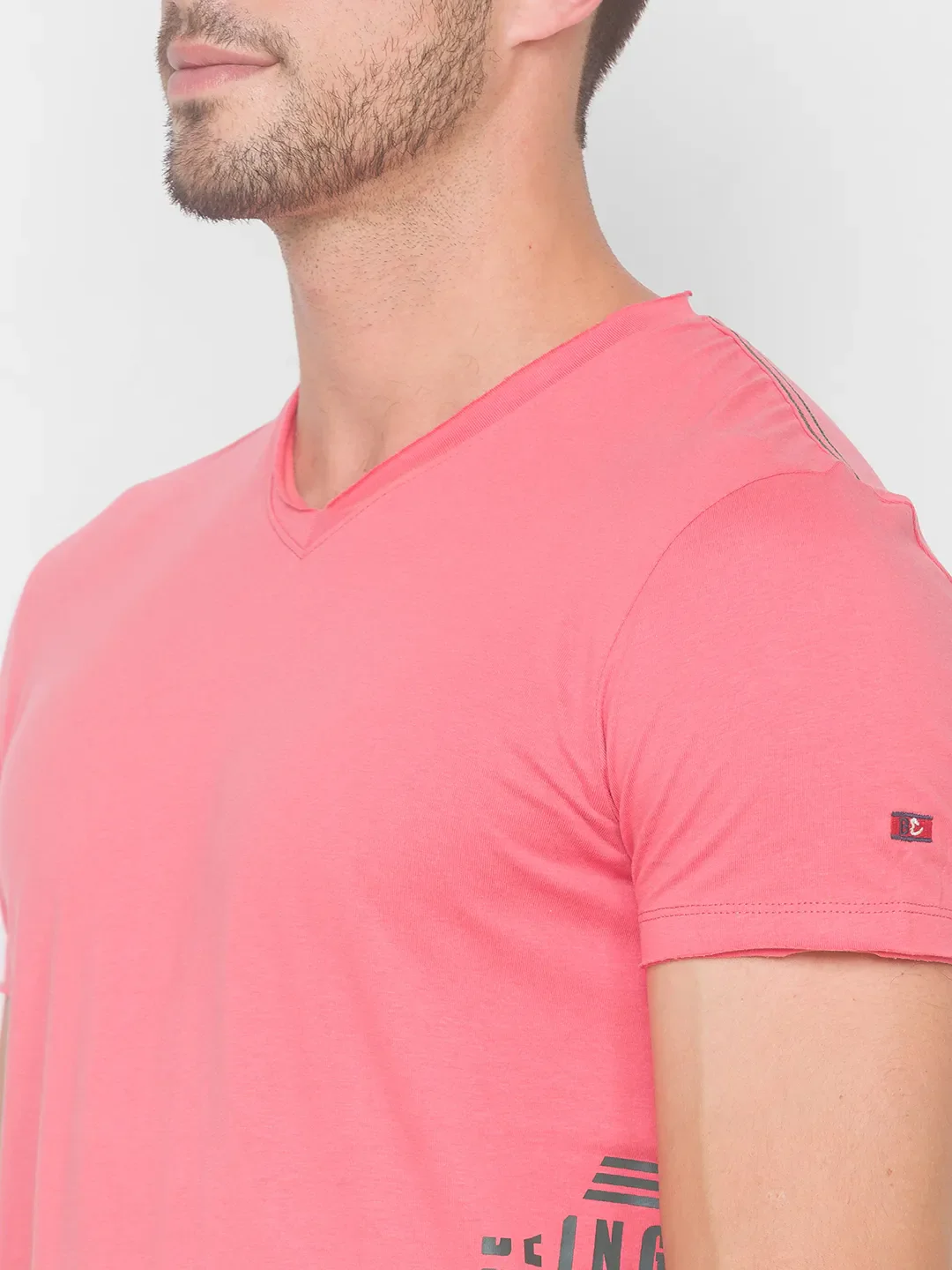 Pink Regular Fit Men's Short Sleeves T-Shirt by Being Human Clothing - Image 4