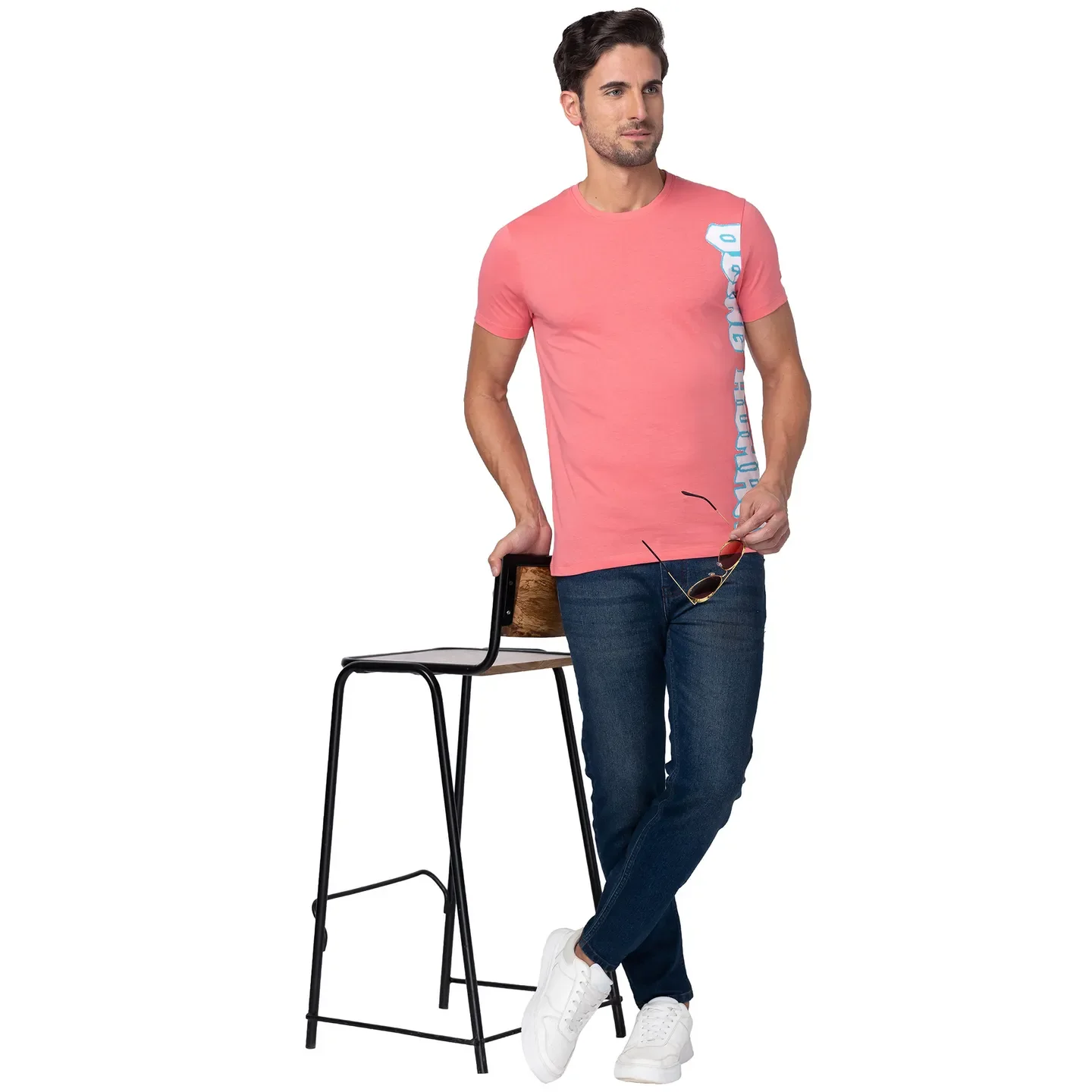 Pink Regular Fit Men's Short Sleeves T-Shirt by Being Human Clothing - Image 6