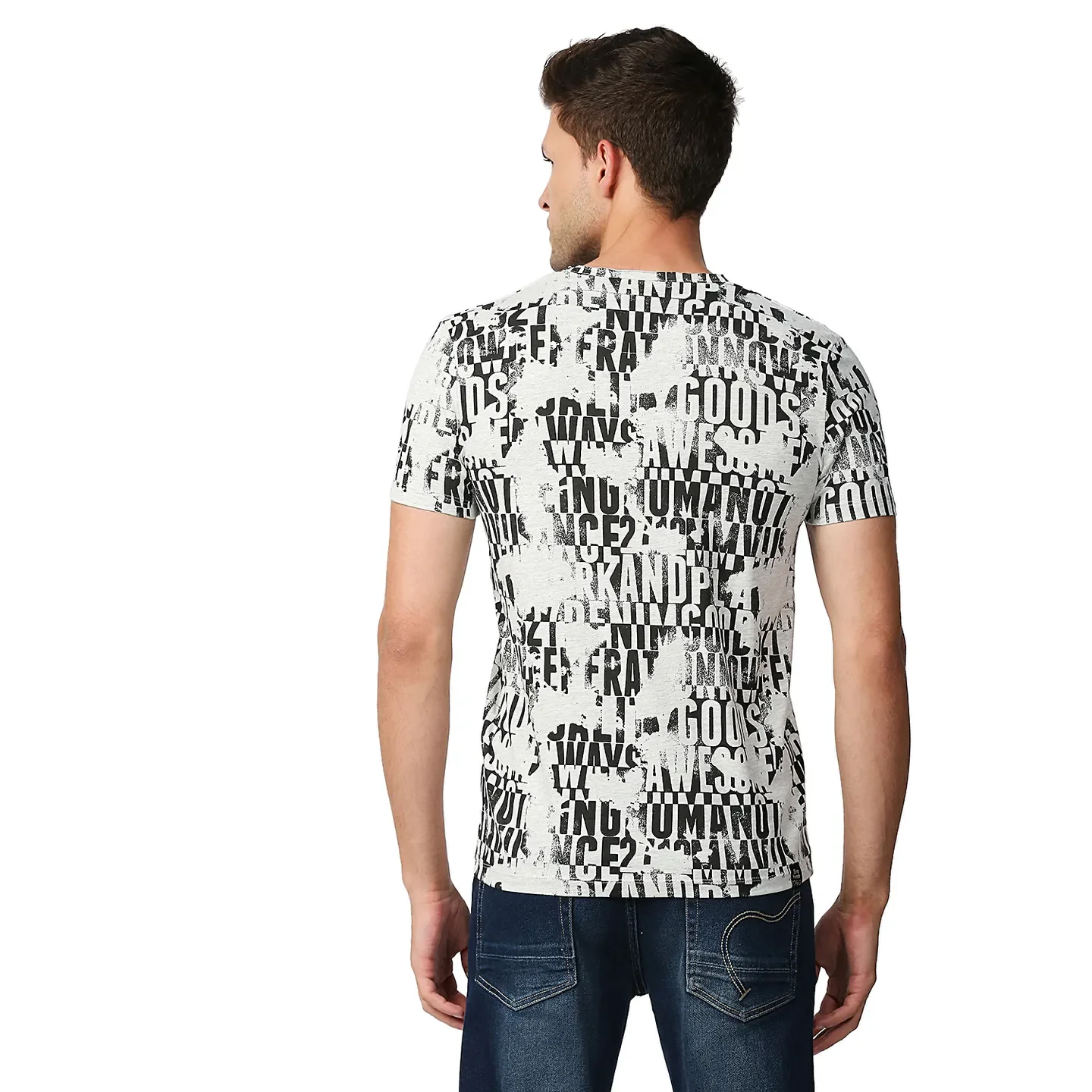 Beige Regular Fit Men's Short Sleeves T-Shirt by Being Human Clothing - Image 3