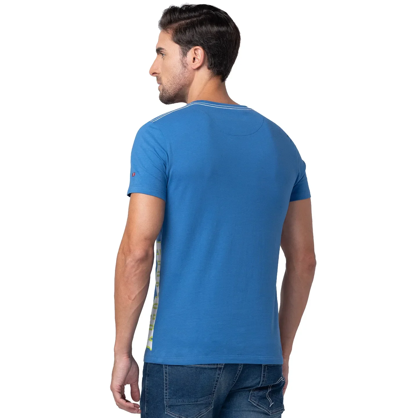 Blue Regular Fit Men's Short Sleeves T-Shirt by Being Human Clothing - Image 3