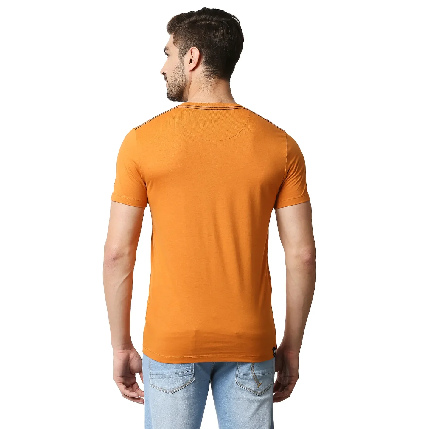 Yellow Regular Fit Men's Short Sleeves T-Shirt by Being Human Clothing - Image 4