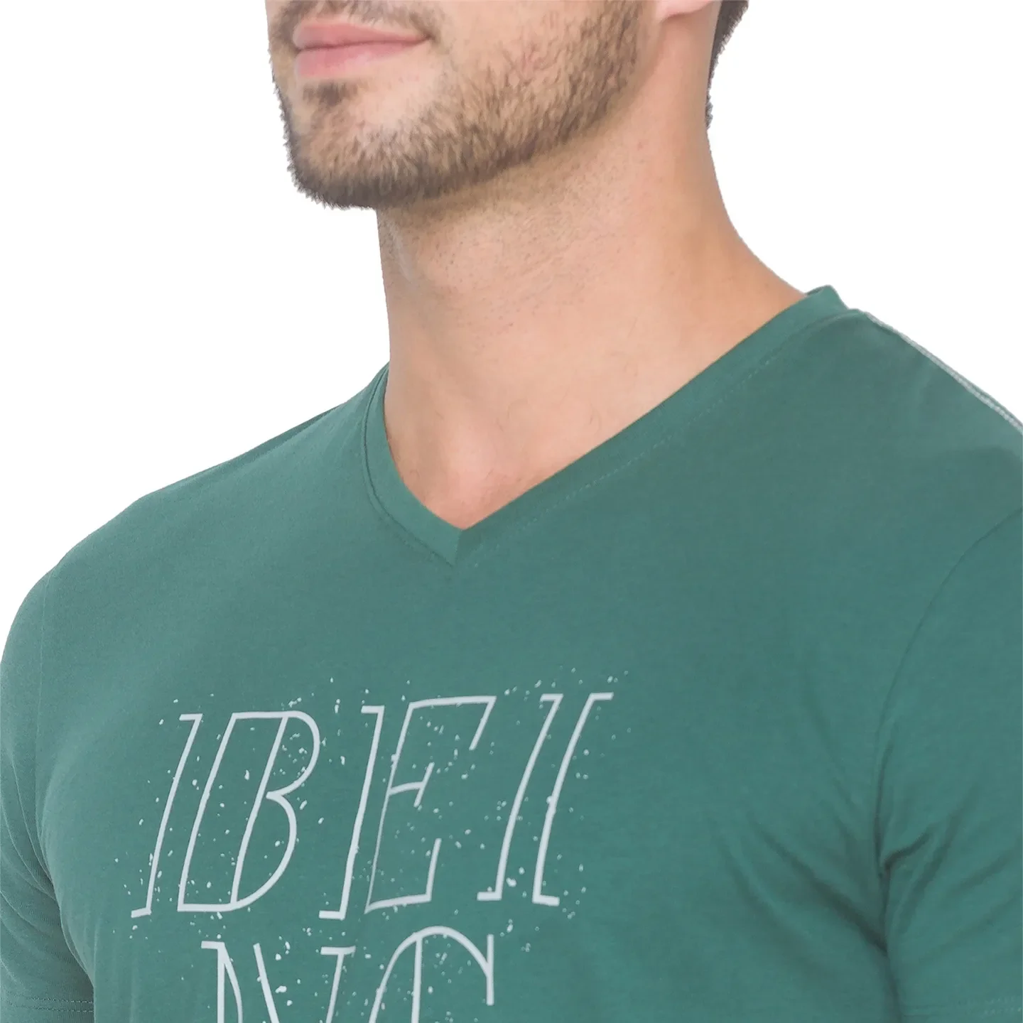 Green Regular Fit Men's Short Sleeves T-Shirt by Being Human Clothing - Image 4