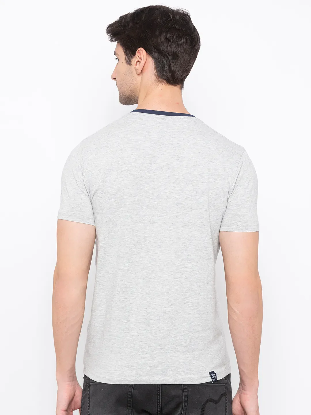 Grey Regular Fit Men's Short Sleeves T-Shirt by Being Human Clothing - Image 3