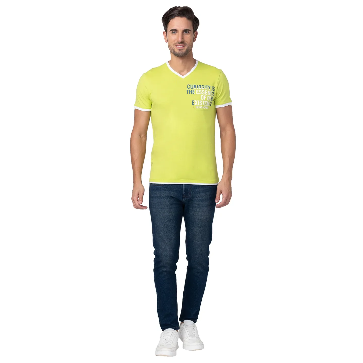 Green Regular Fit Men's Short Sleeves T-Shirt by Being Human Clothing - Image 2