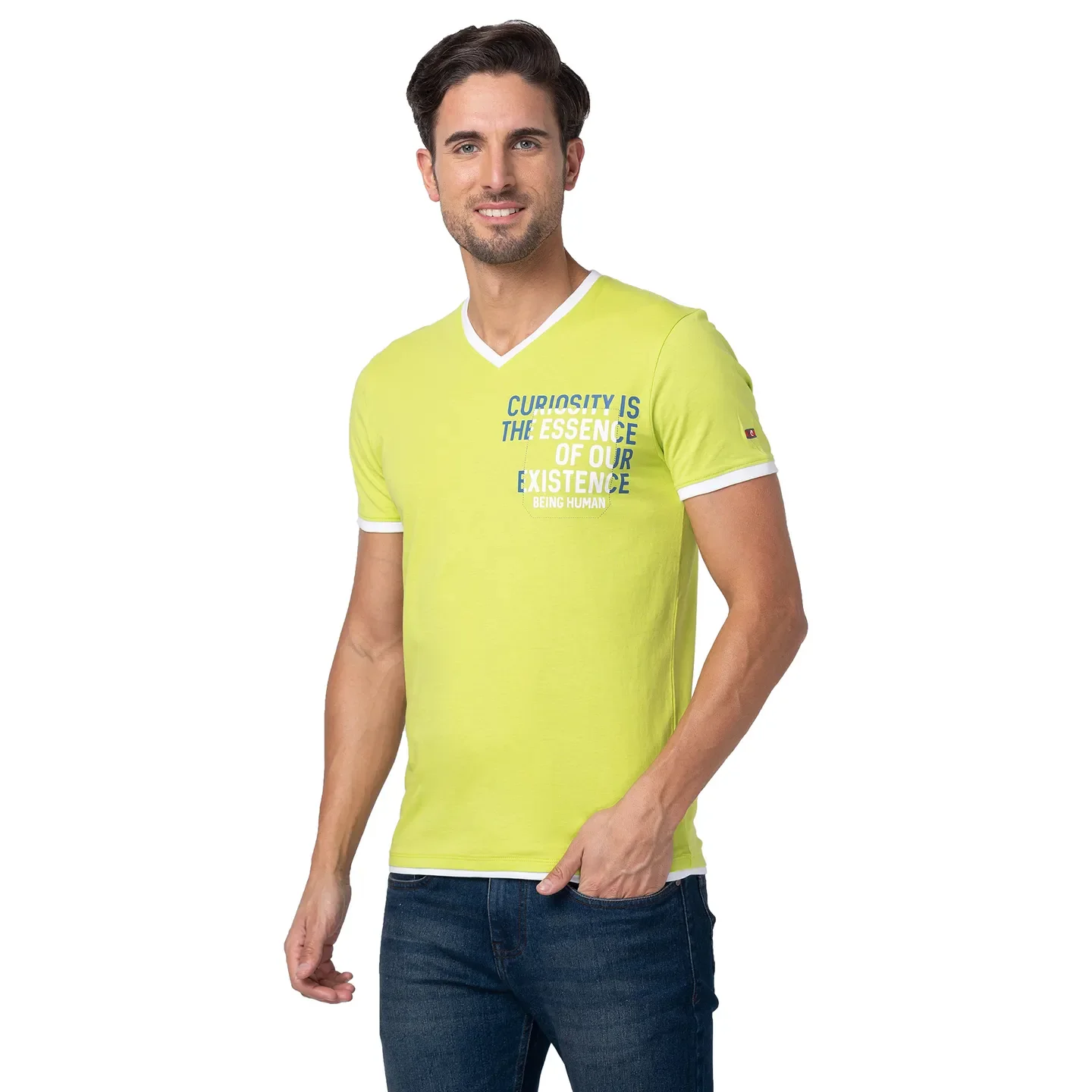 Green Regular Fit Men's Short Sleeves T-Shirt by Being Human Clothing - Image 4