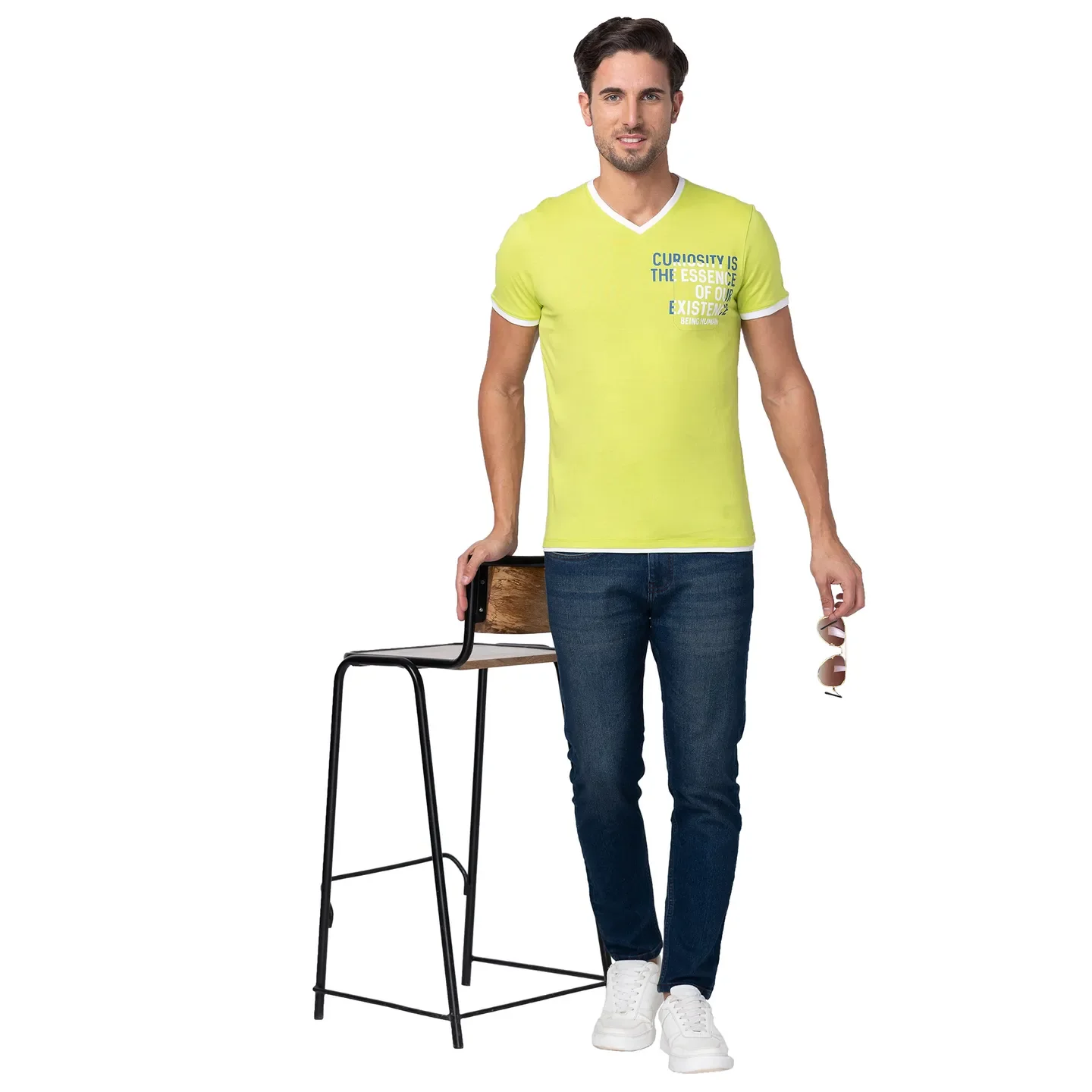 Green Regular Fit Men's Short Sleeves T-Shirt by Being Human Clothing - Image 6
