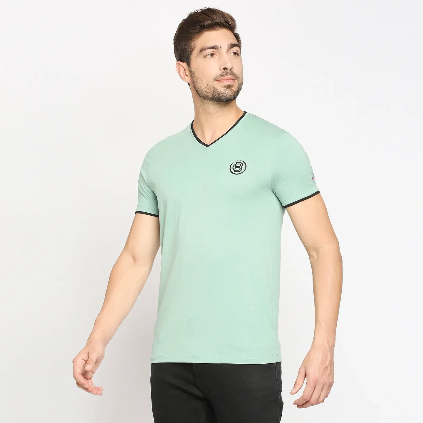 Green Regular Fit Men's Short Sleeves T-Shirt by Being Human Clothing - Image 3