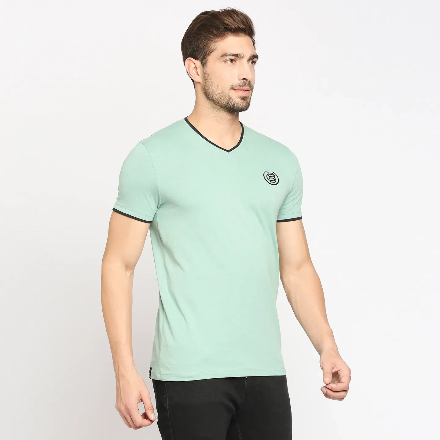 Green Regular Fit Men's Short Sleeves T-Shirt by Being Human Clothing - Image 5
