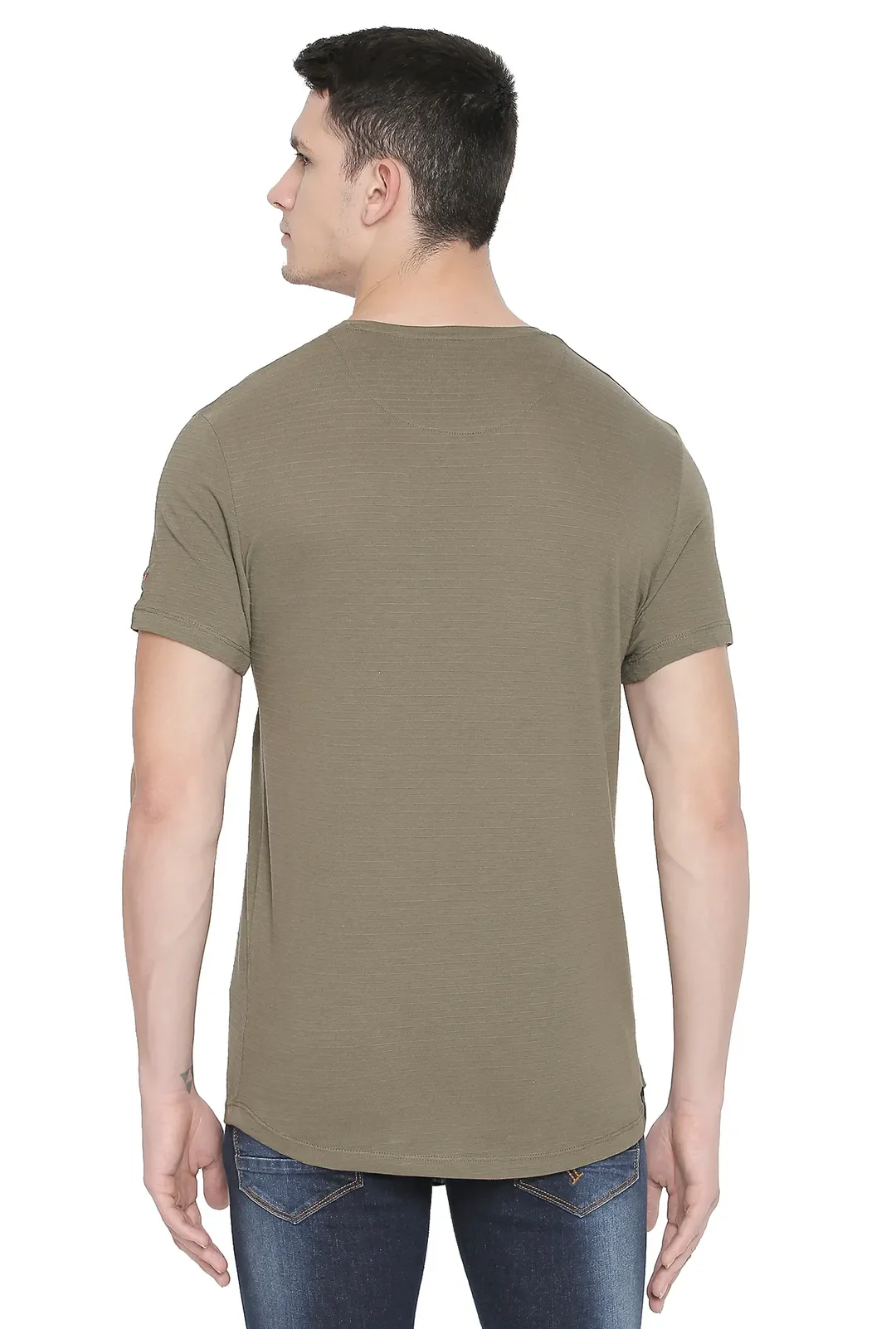 Green Regular Fit Men's Short Sleeves T-Shirt by Being Human Clothing - Image 3