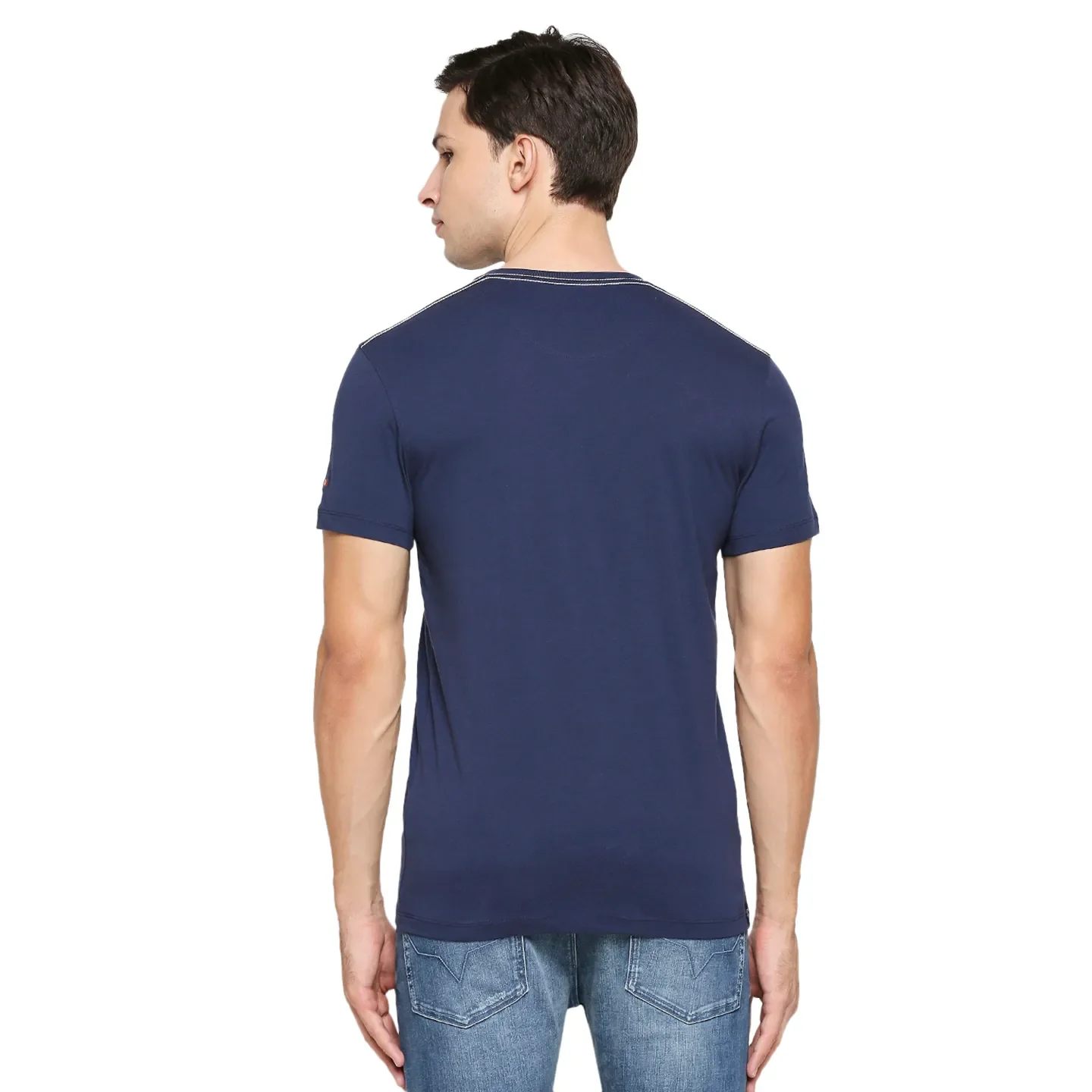 Blue Regular Fit Men's Short Sleeves T-Shirt by Being Human Clothing - Image 4