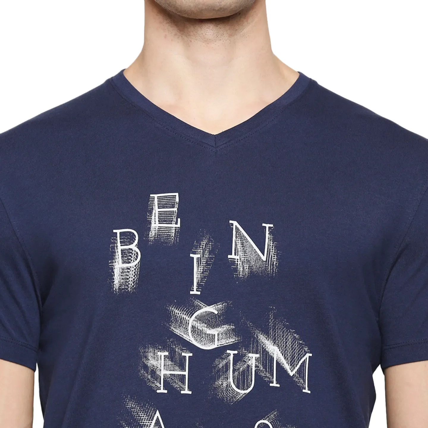 Blue Regular Fit Men's Short Sleeves T-Shirt by Being Human Clothing - Image 5