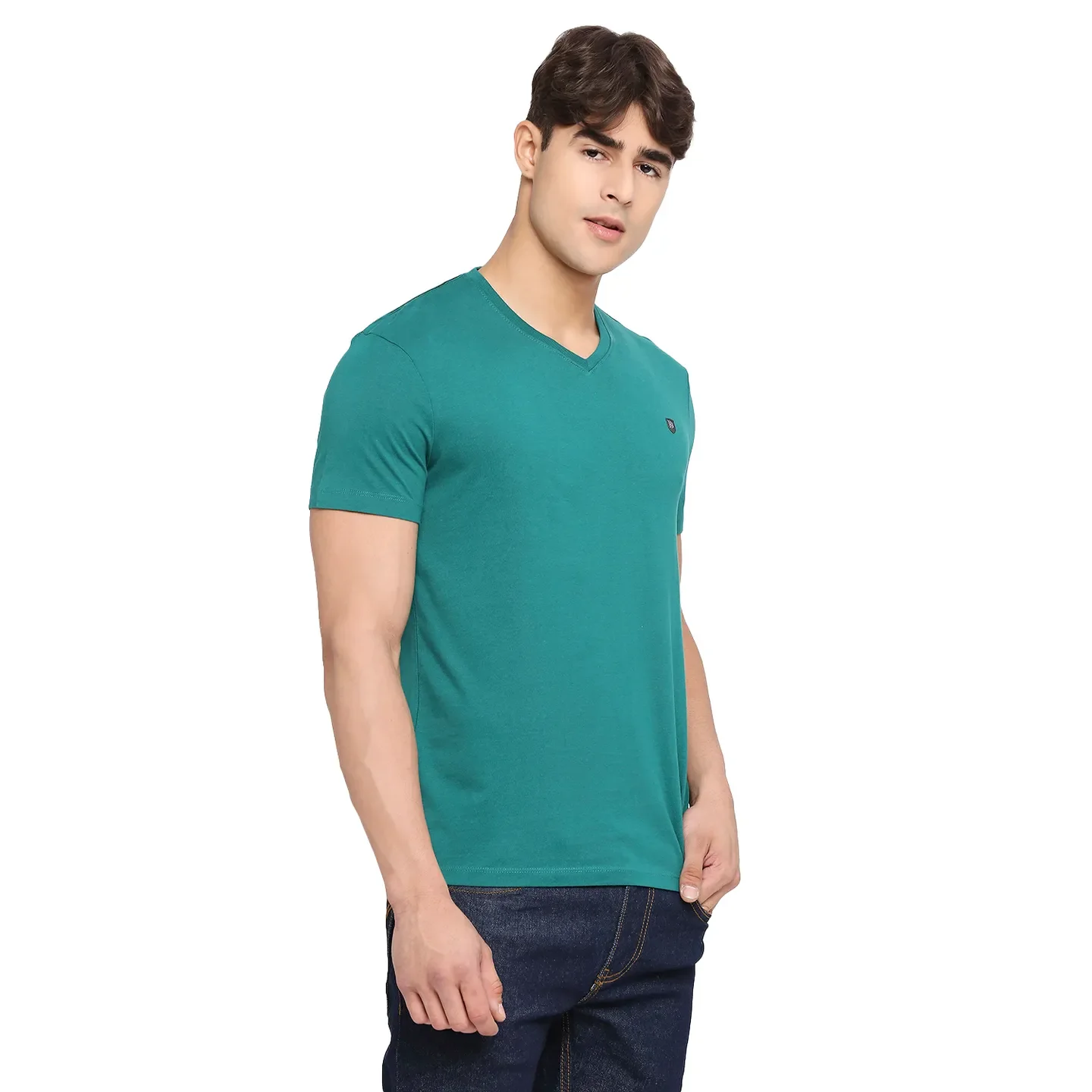 Blue Regular Fit Men's Short Sleeves T-Shirt by Being Human Clothing - Image 3
