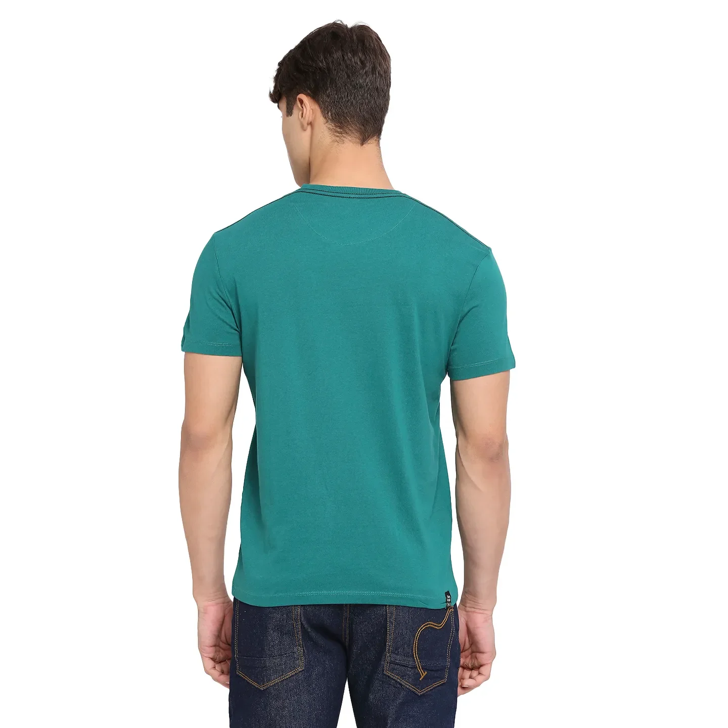 Blue Regular Fit Men's Short Sleeves T-Shirt by Being Human Clothing - Image 4