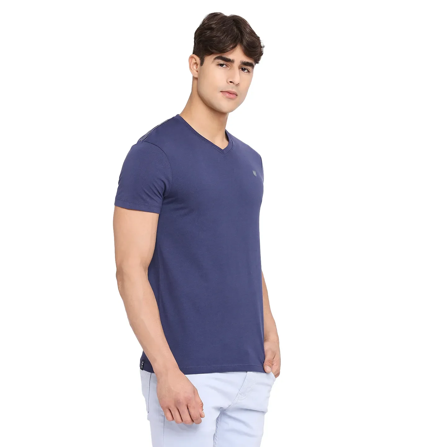 Blue Regular Fit Men's Short Sleeves T-Shirt by Being Human Clothing - Image 9