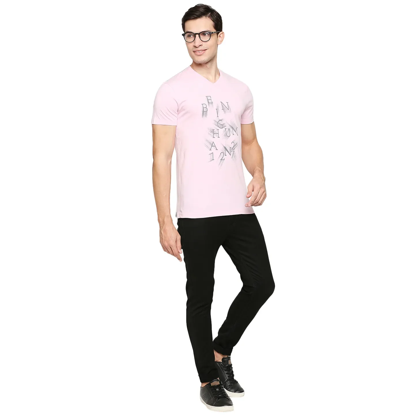 Pink Regular Fit Men's Short Sleeves T-Shirt by Being Human Clothing - Image 2